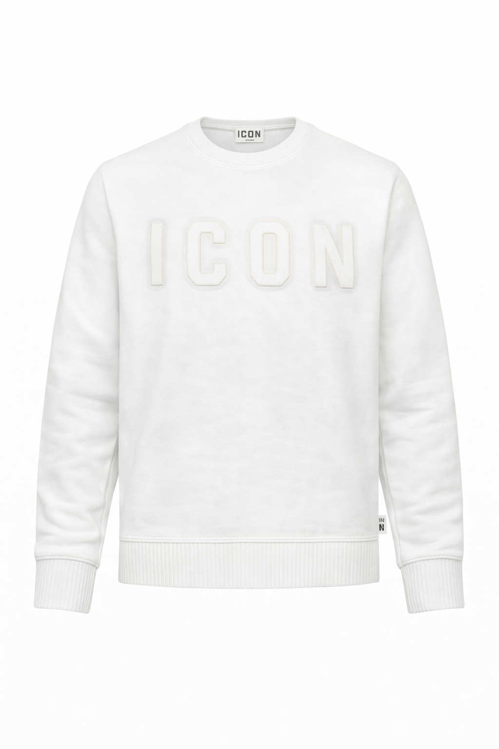 ICON - Felpa girocollo con logo in rilievo uomo