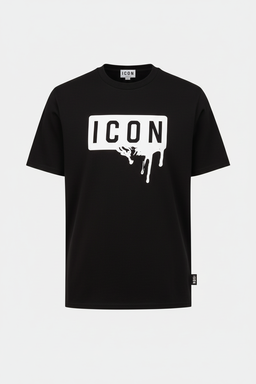 ICON - T-shirt con logo lucido uomo
