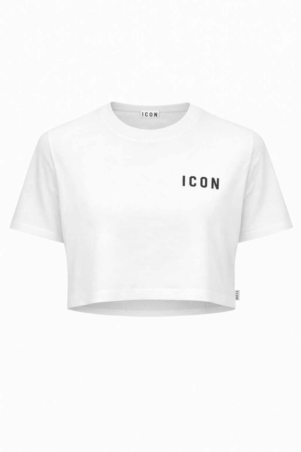 ICON - T-shirt crop con logo piccolo donna