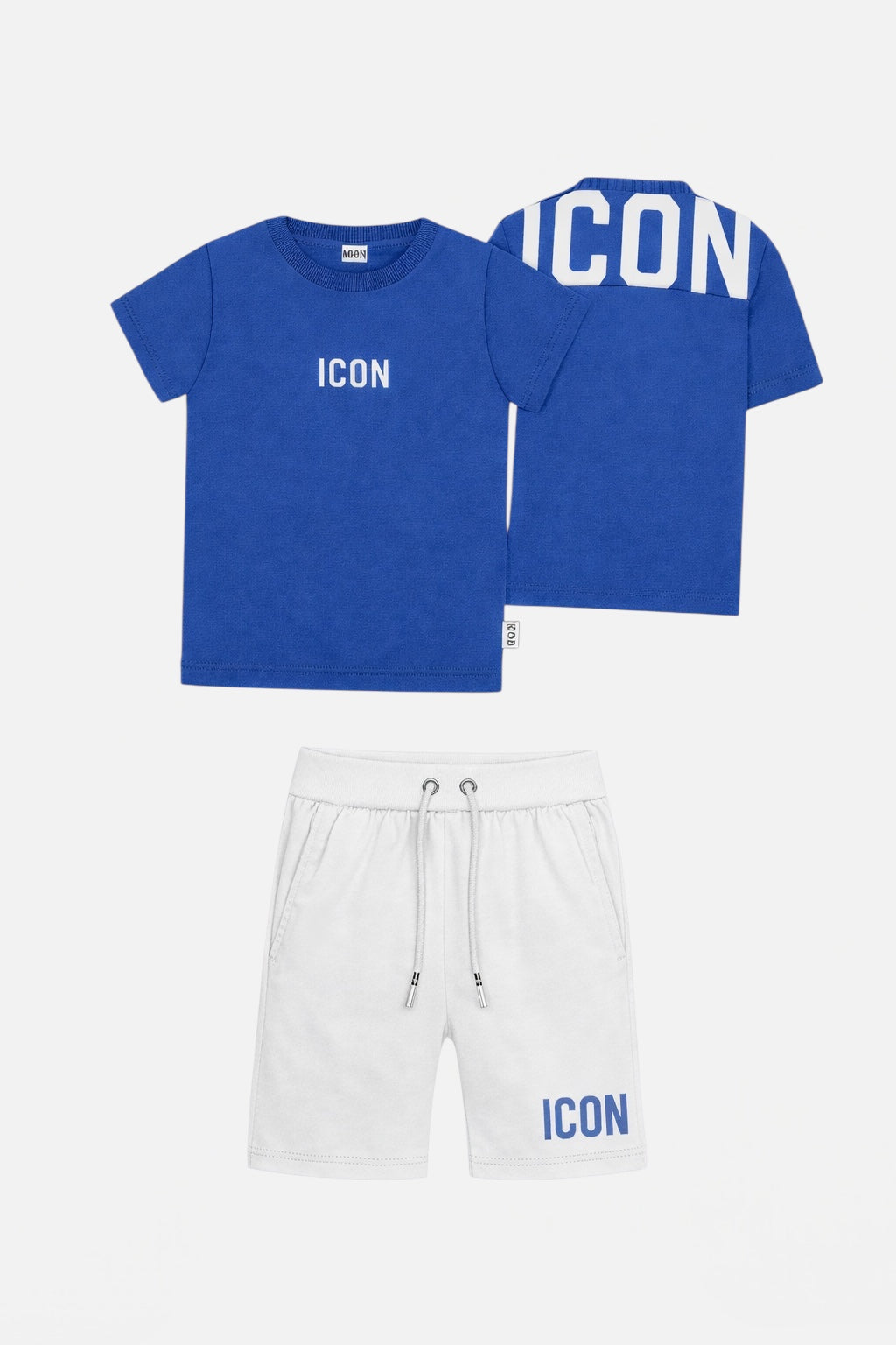 ICON - OUTFIT COMPLETO - T-shirt e bermuda con maxi logo sul retro bambino