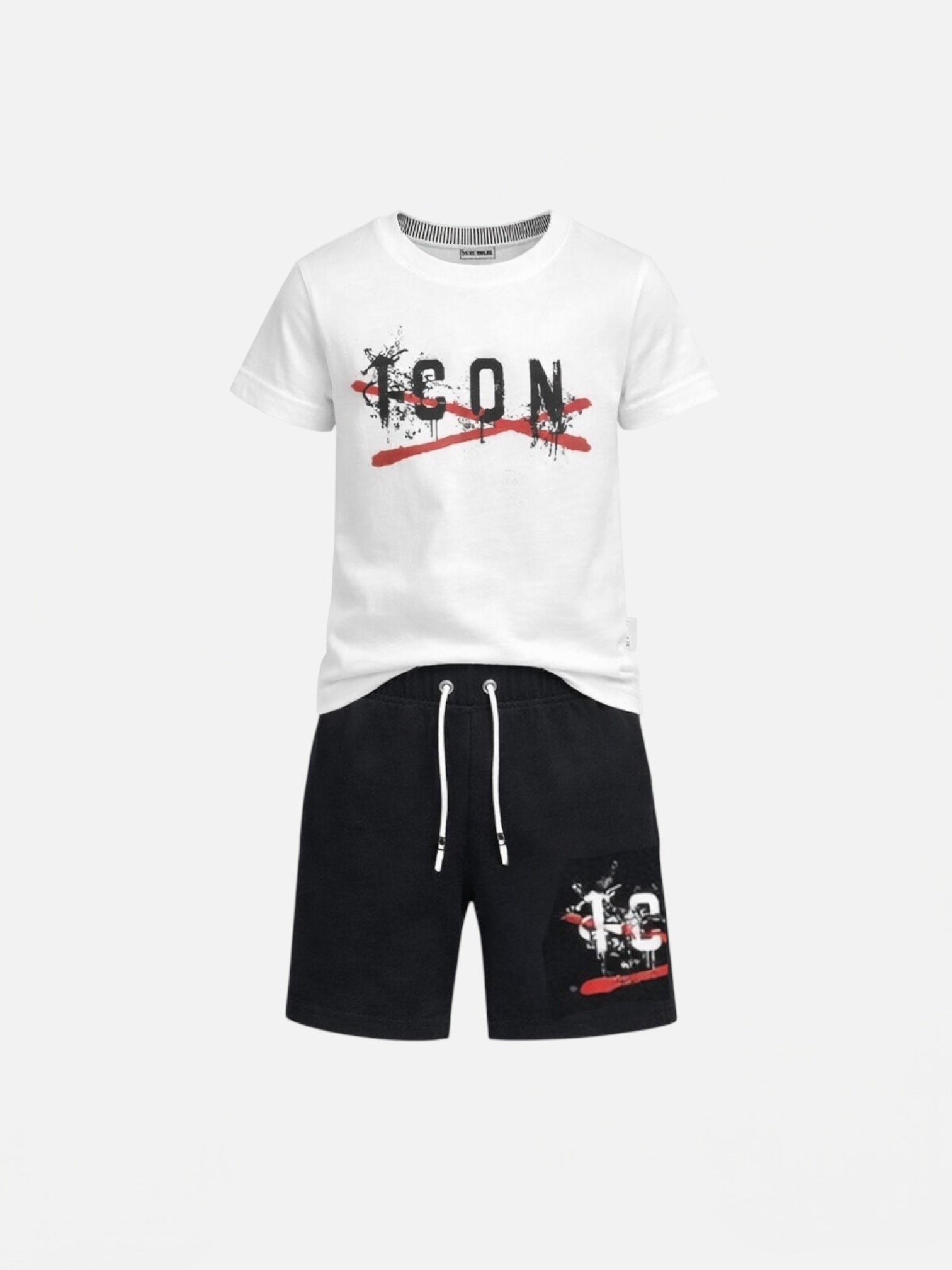 ICON - OUTFIT COMPLETO - T-shirt e bermuda con stampa bambino