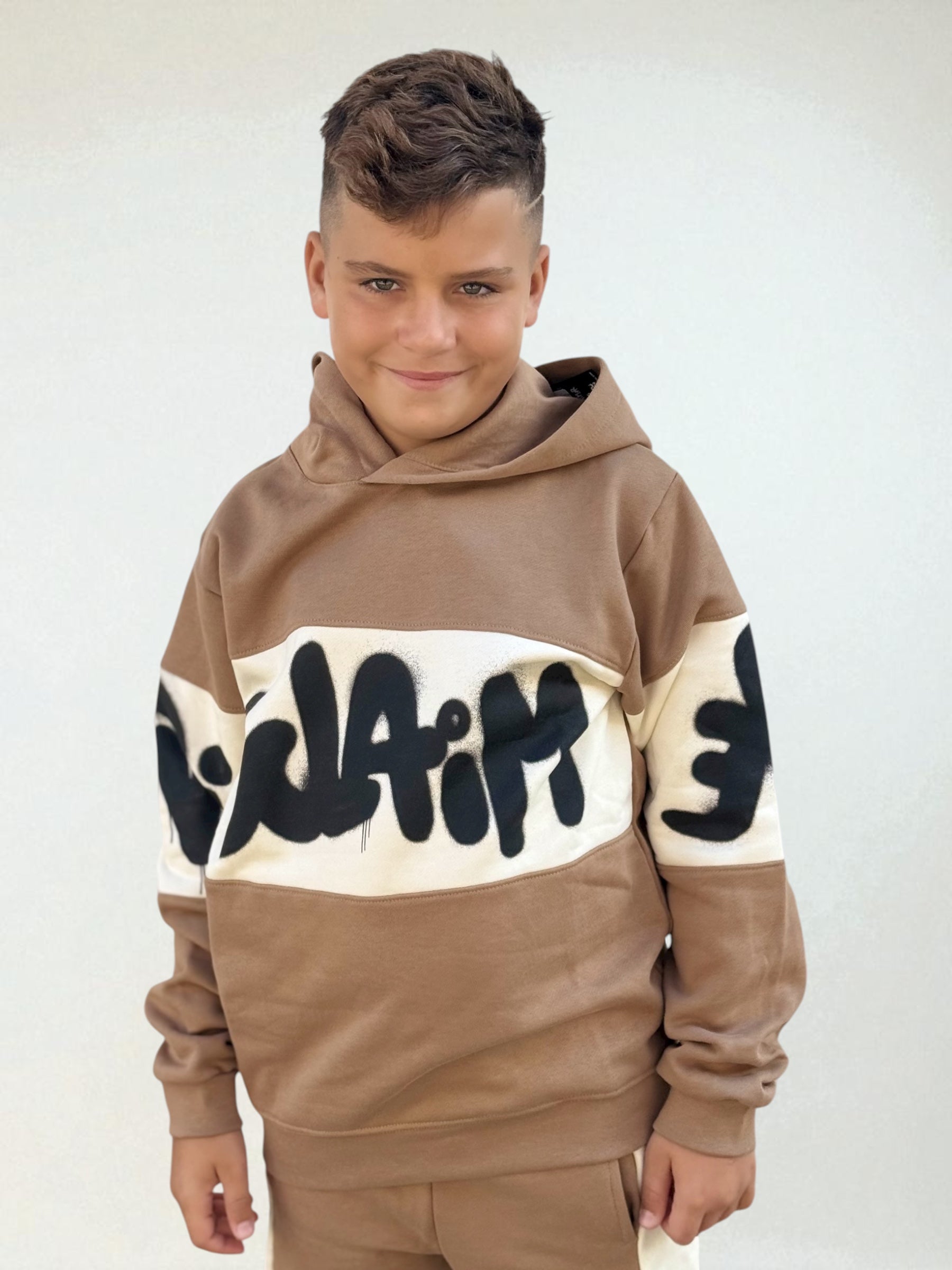 DISCLAIMER - Felpa con cappuccio maxi logo bambino