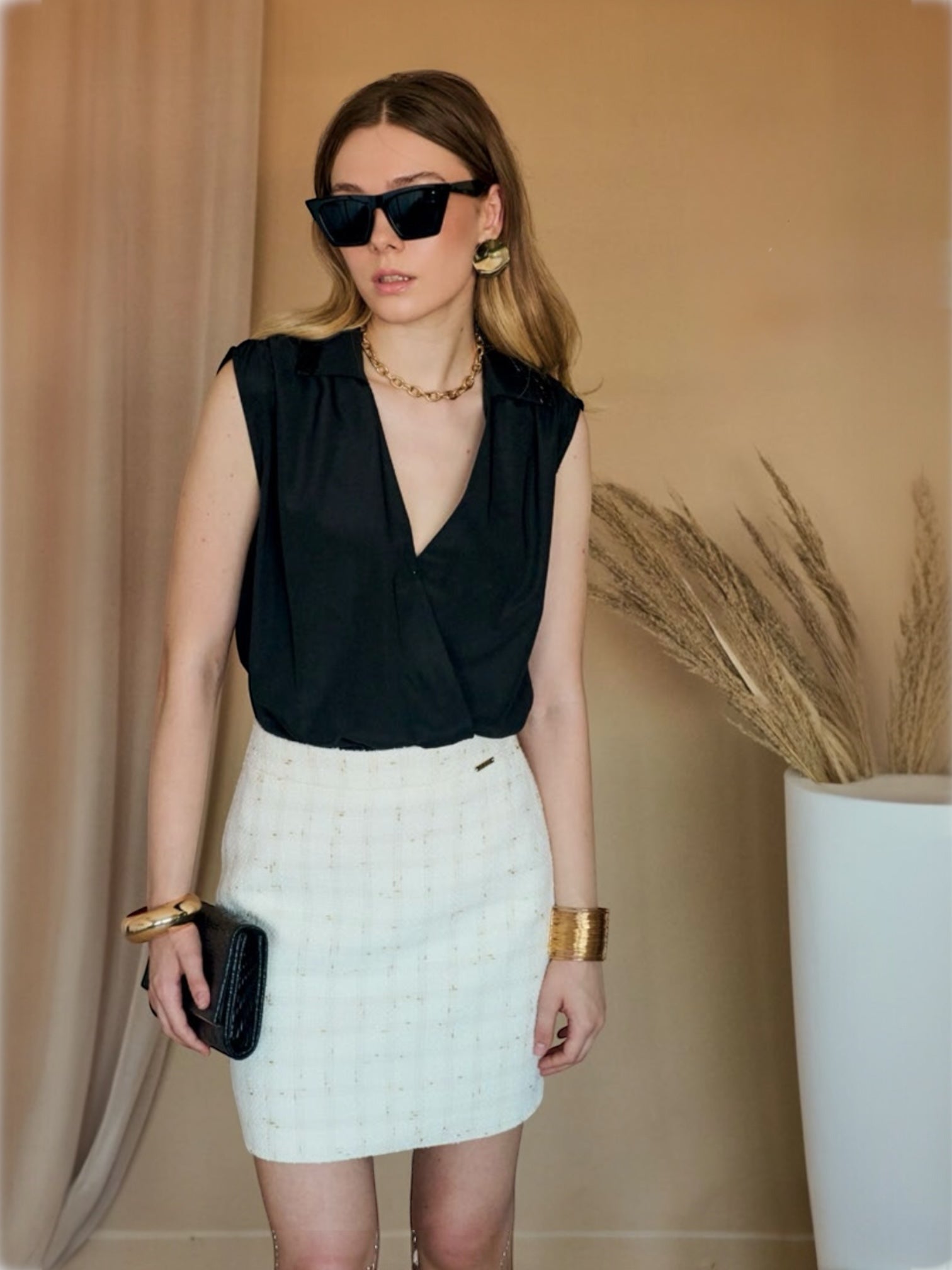 INFLUENCER - Body nero con paillettes donna
