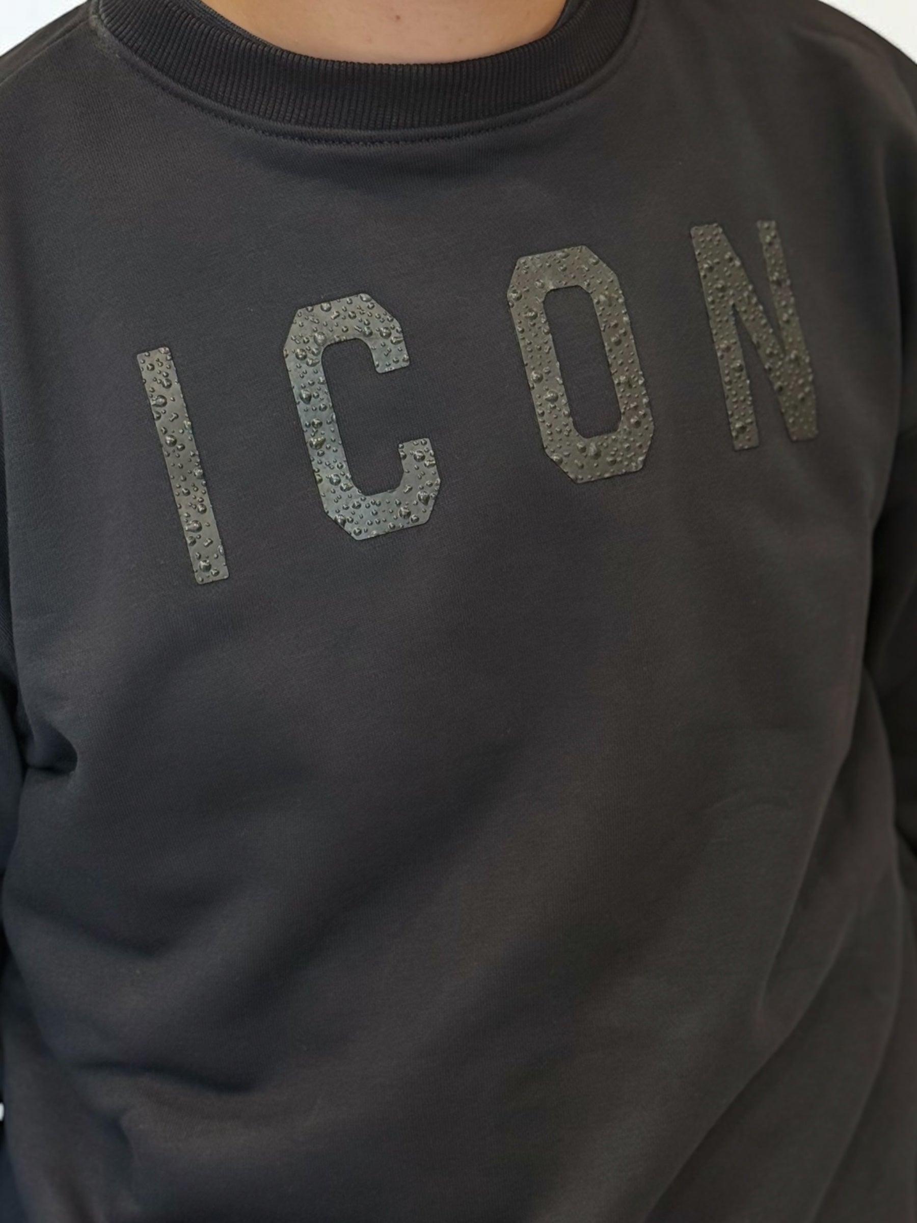 ICON - Felpa girocollo effetto gocce uomo