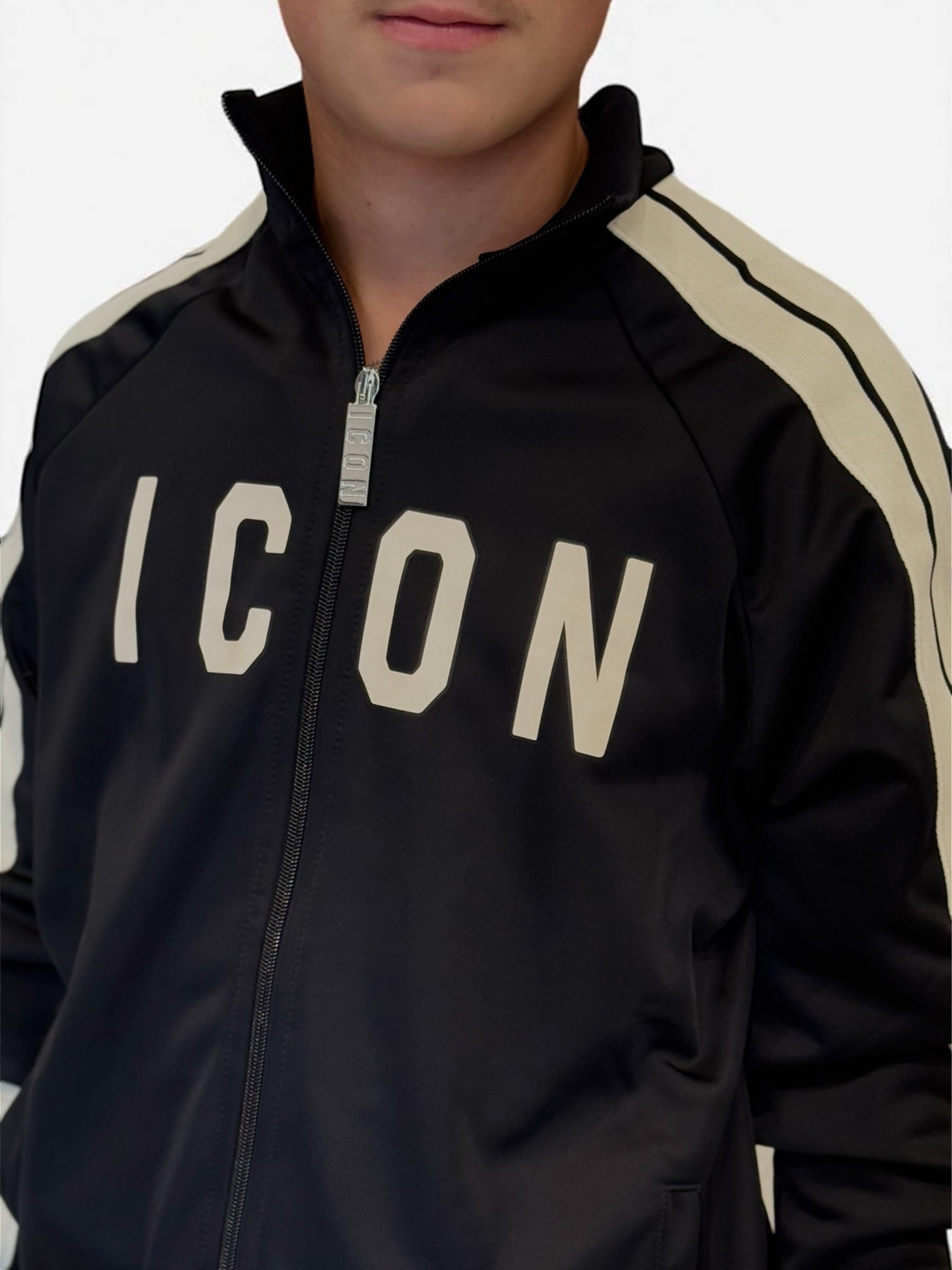 ICON - Felpa con zip in triacetato uomo