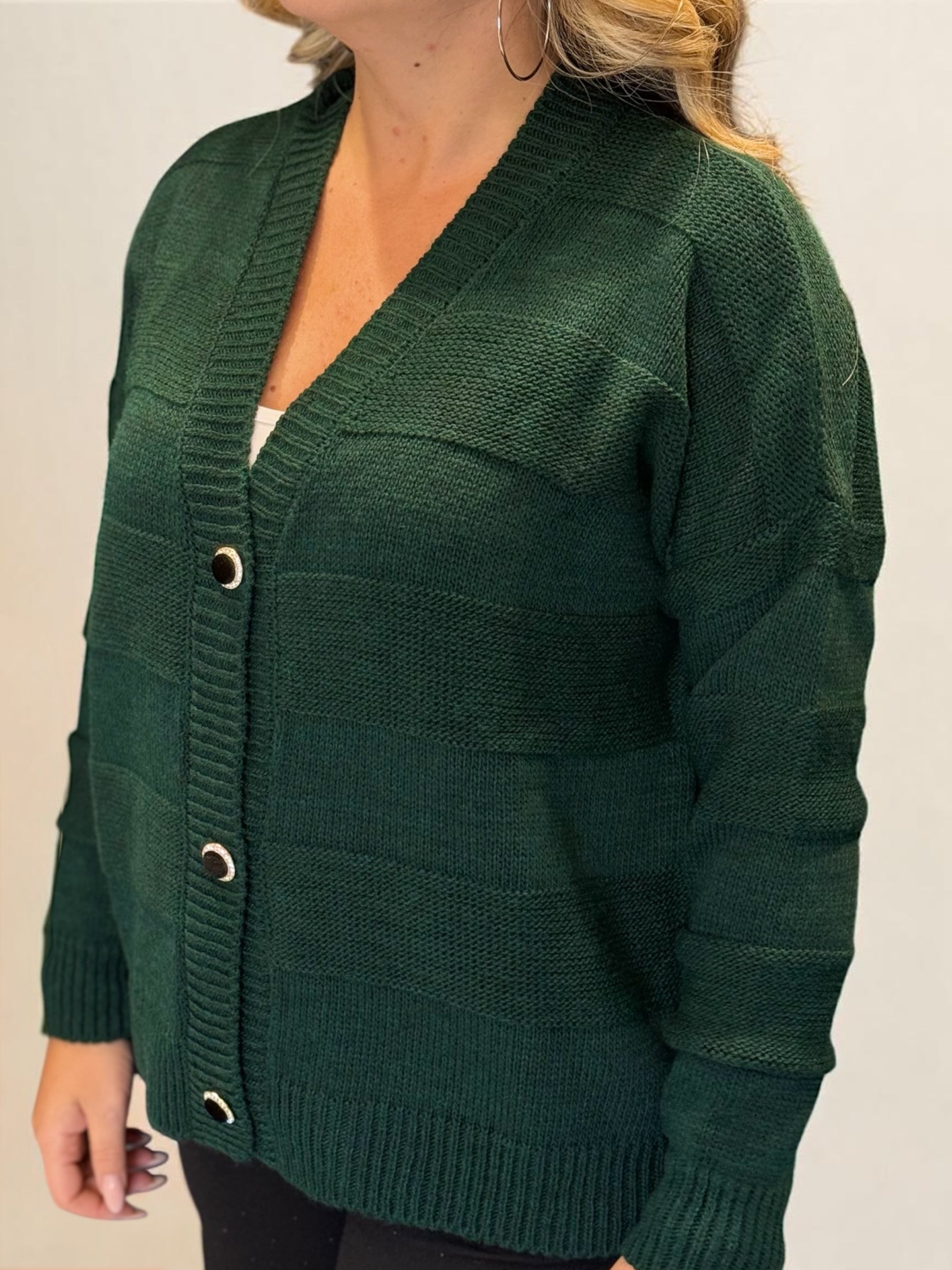 ZAHJR - Cardigan in lana con bottoni gioiello donna