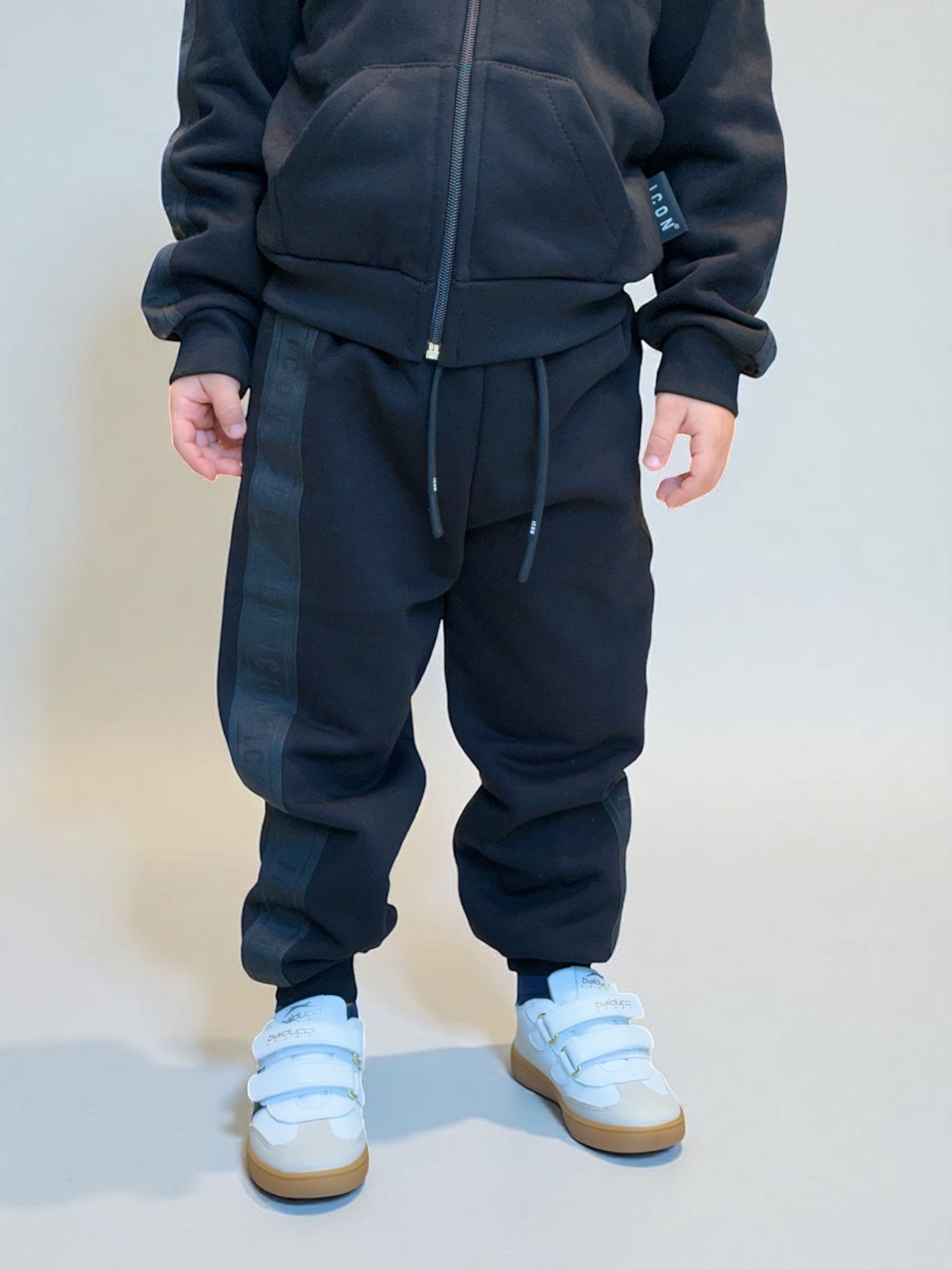ICON - SET COMPLETO - Felpa con zip e cappuccio e pantalone bambino
