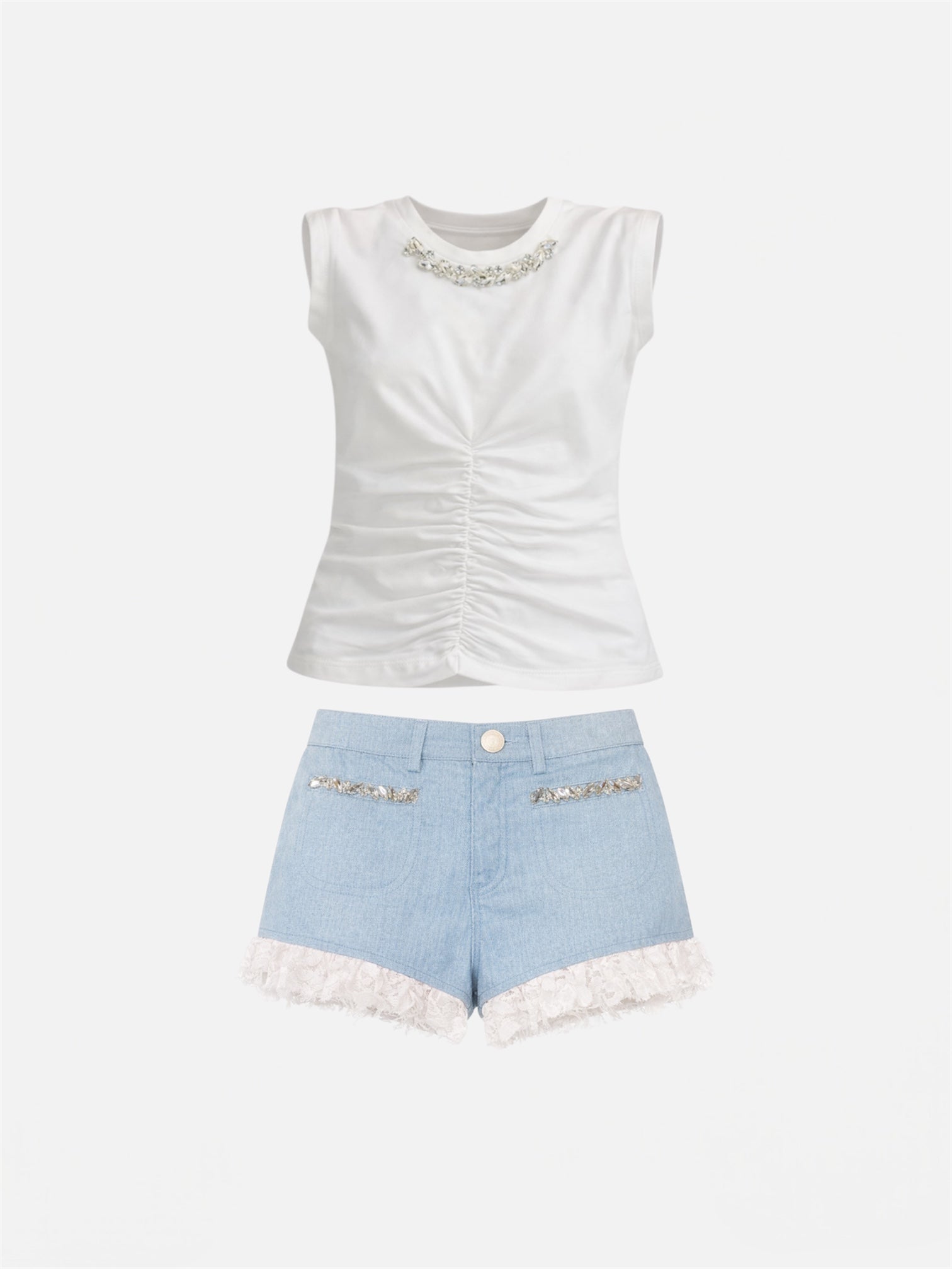 FUN FUN - T-shirt con pietre bambina