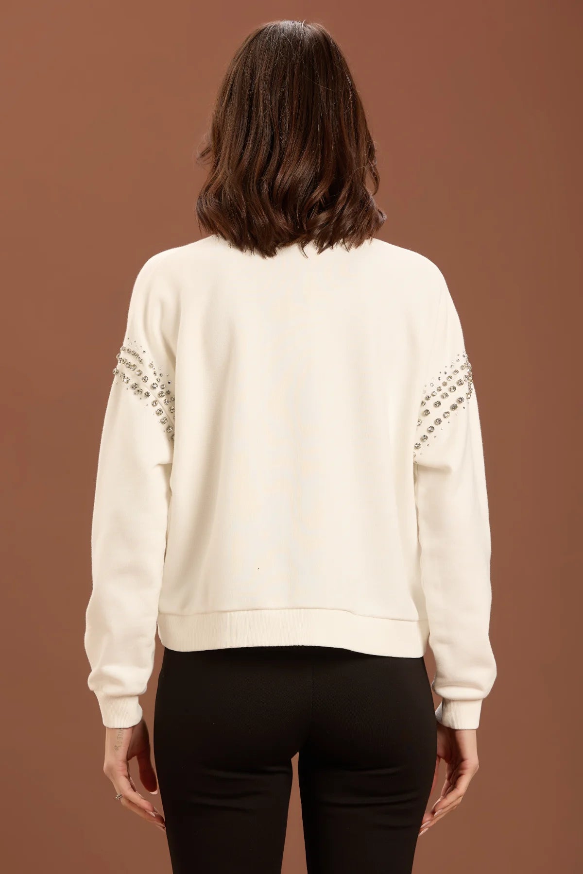 TAKE TWO - Felpa con applicazioni in strass donna