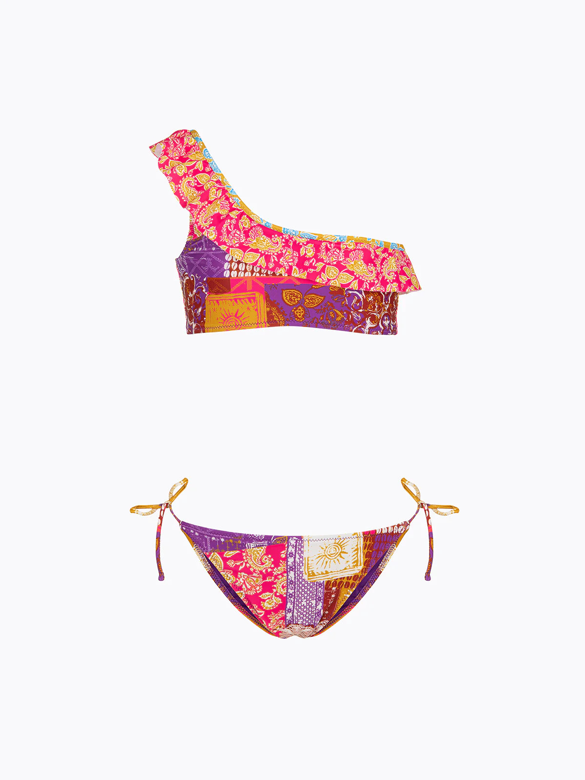F**K - Bikini top monospalla con slip regolabile bambina