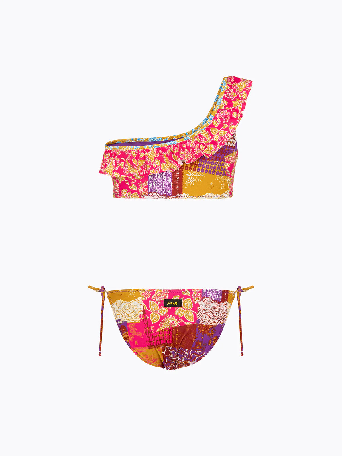 F**K - Bikini top monospalla con slip regolabile bambina