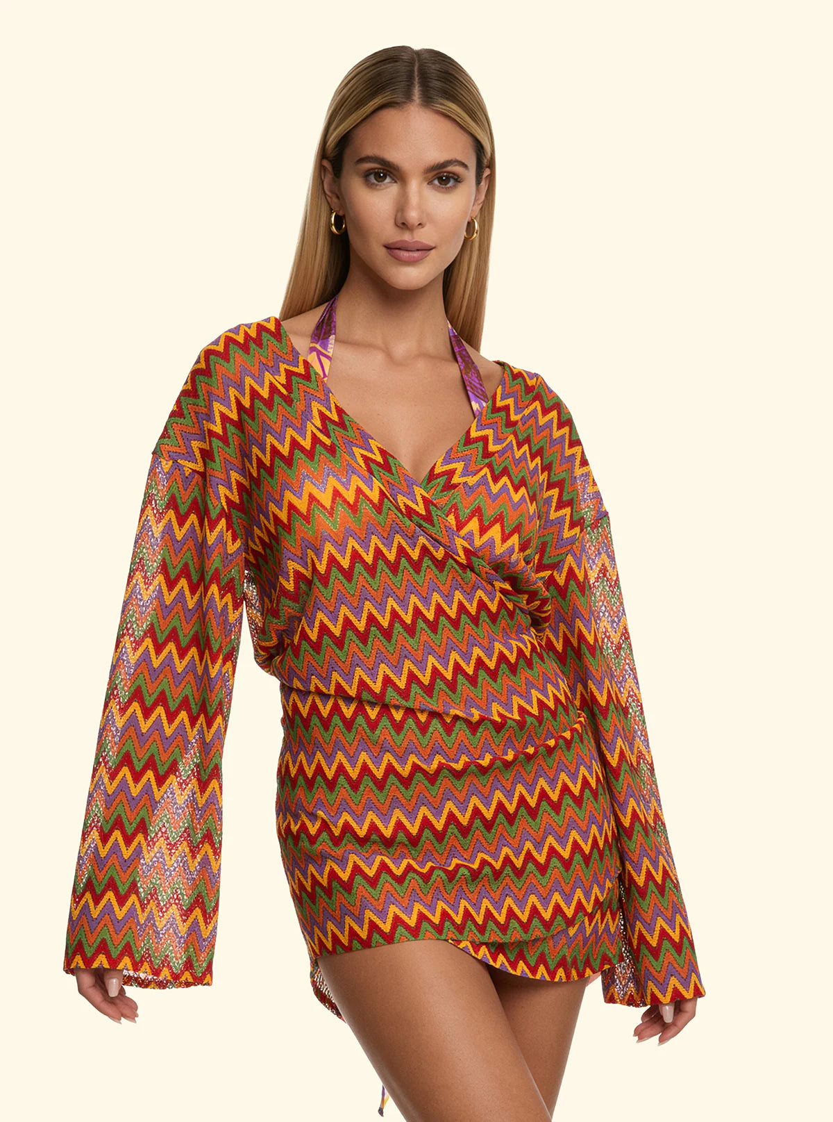 F**K - Vestito corto con manica lunga ZIG donna