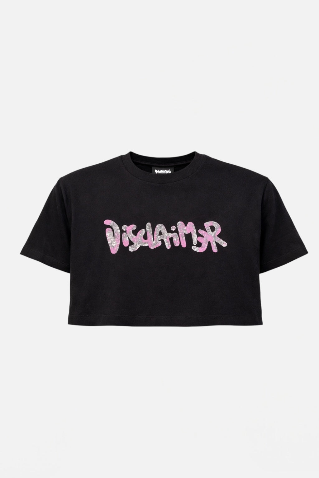 DISCLAIMER - T-shirt crop con logo lurex donna