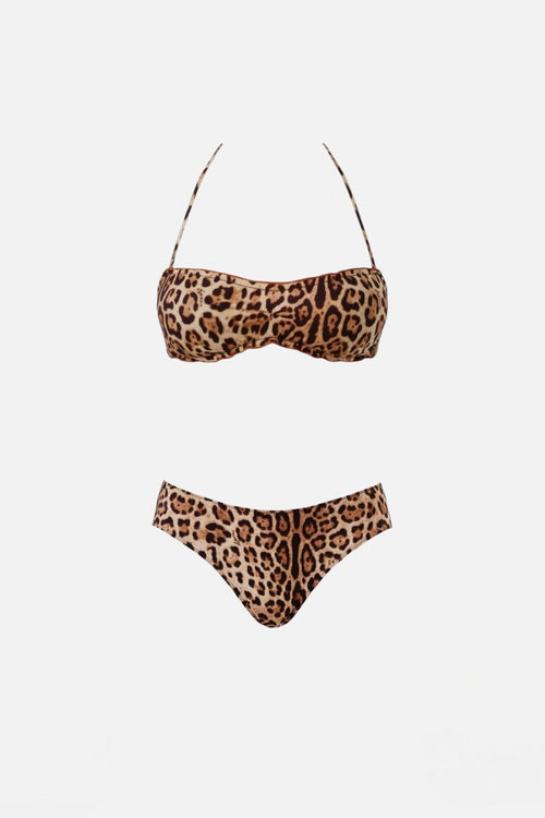 4GIVENESS - Bikini fascia con slip alto LEO EXCHANGE donna