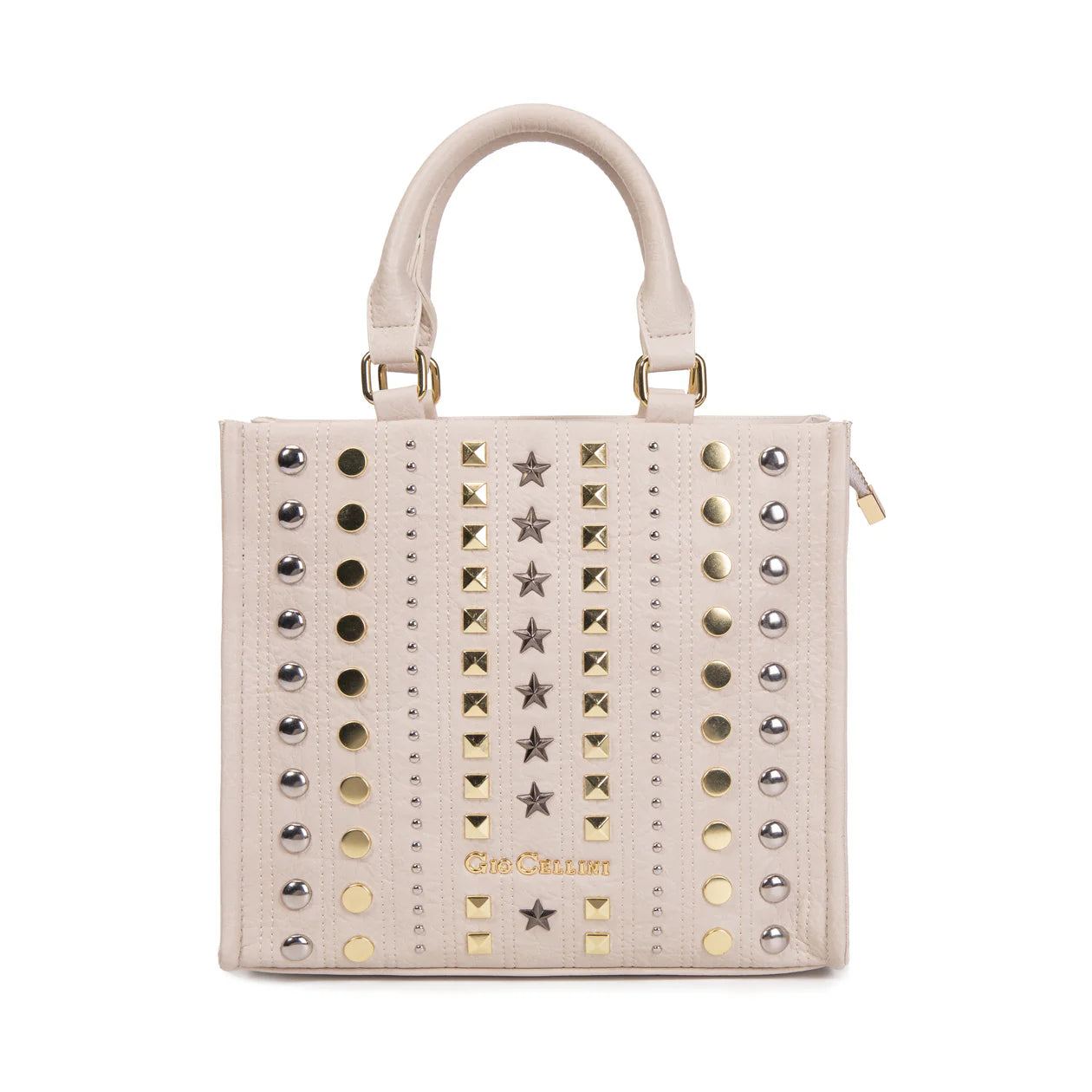 GIO CELLINI - Borsa BROOKE M ALL STUDS beige