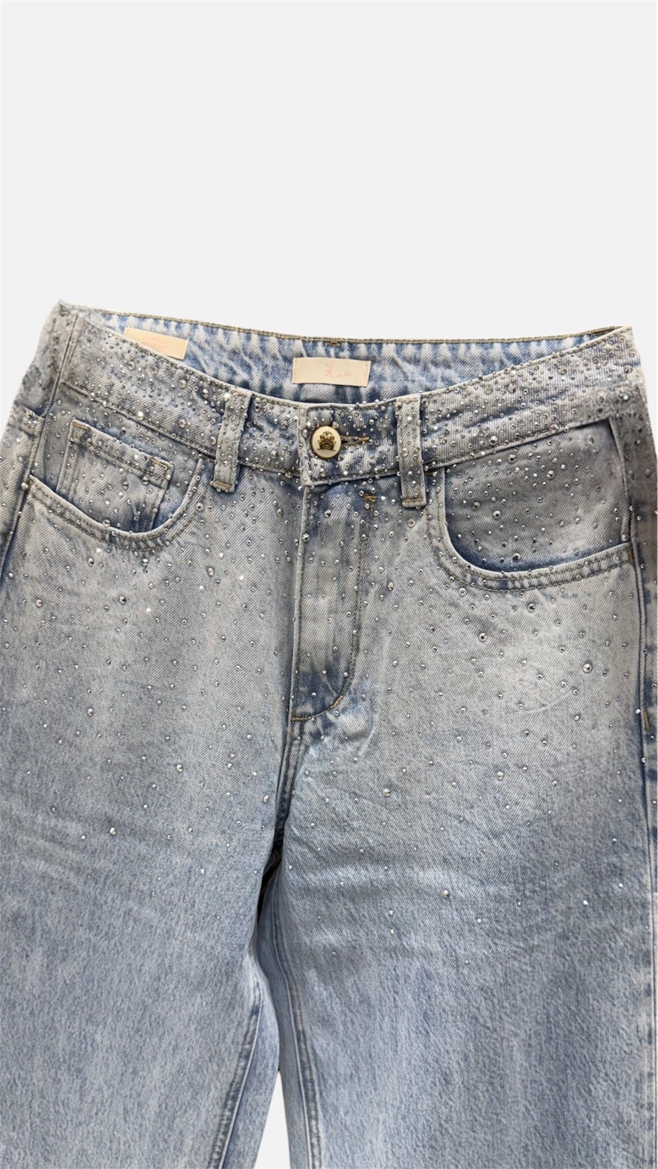 GL FOR HER - Jeans MOLLY WILLOW WIDE con strass donna