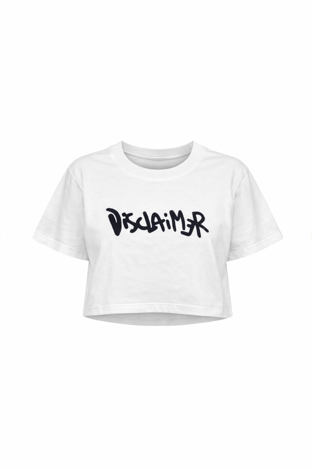 DISCLAIMER - T-shirt crop con logo in strass donna