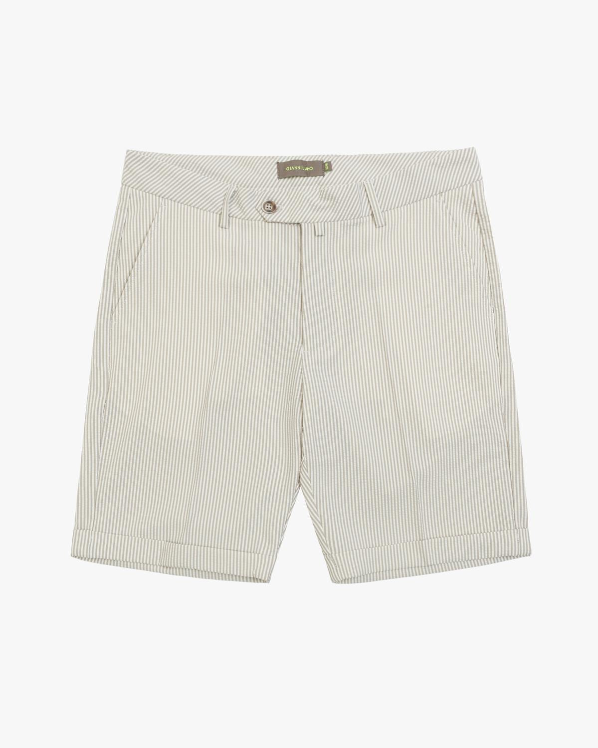 GIANNI LUPO - Bermuda a righe beige