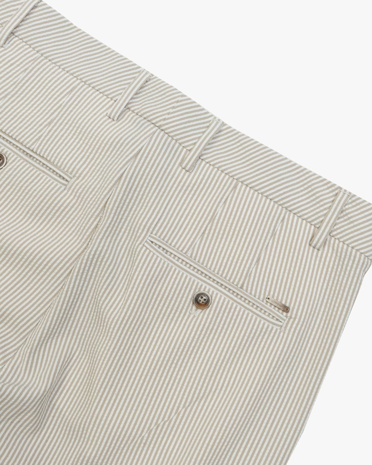 GIANNI LUPO - Bermuda a righe beige