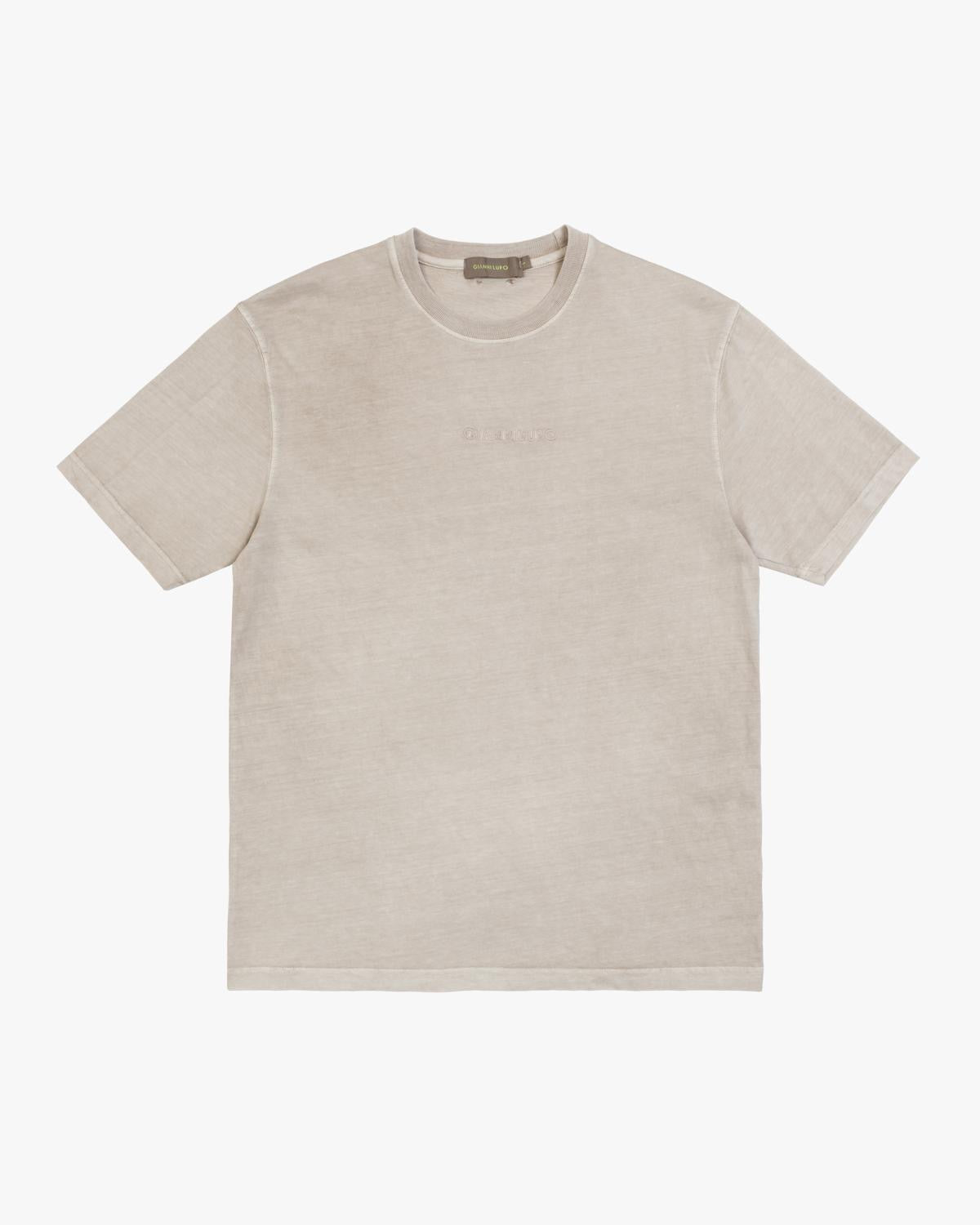 GIANNI LUPO - T-Shirt a mezza manica con logo beige