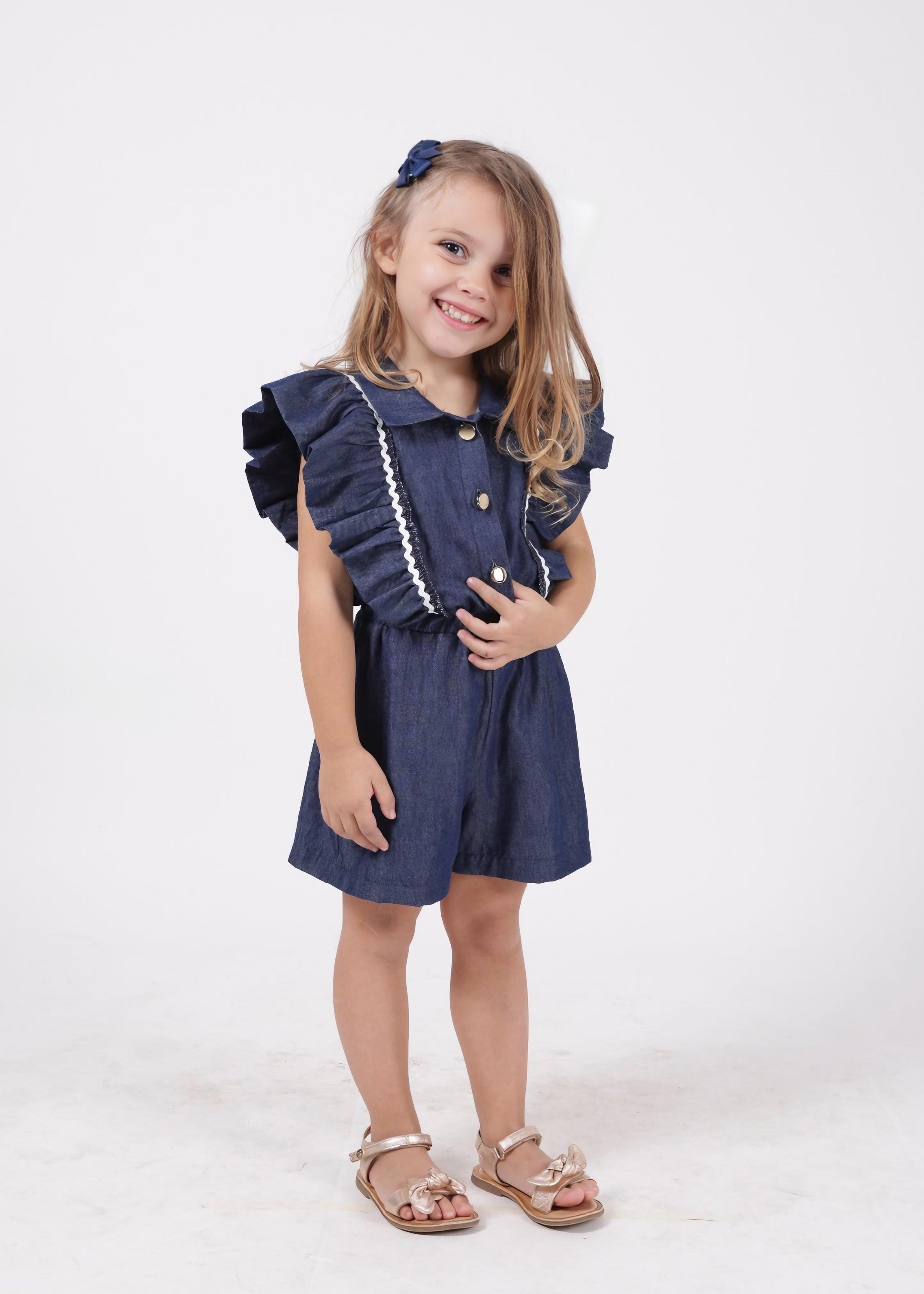JANICE - Tuta in denim bambina