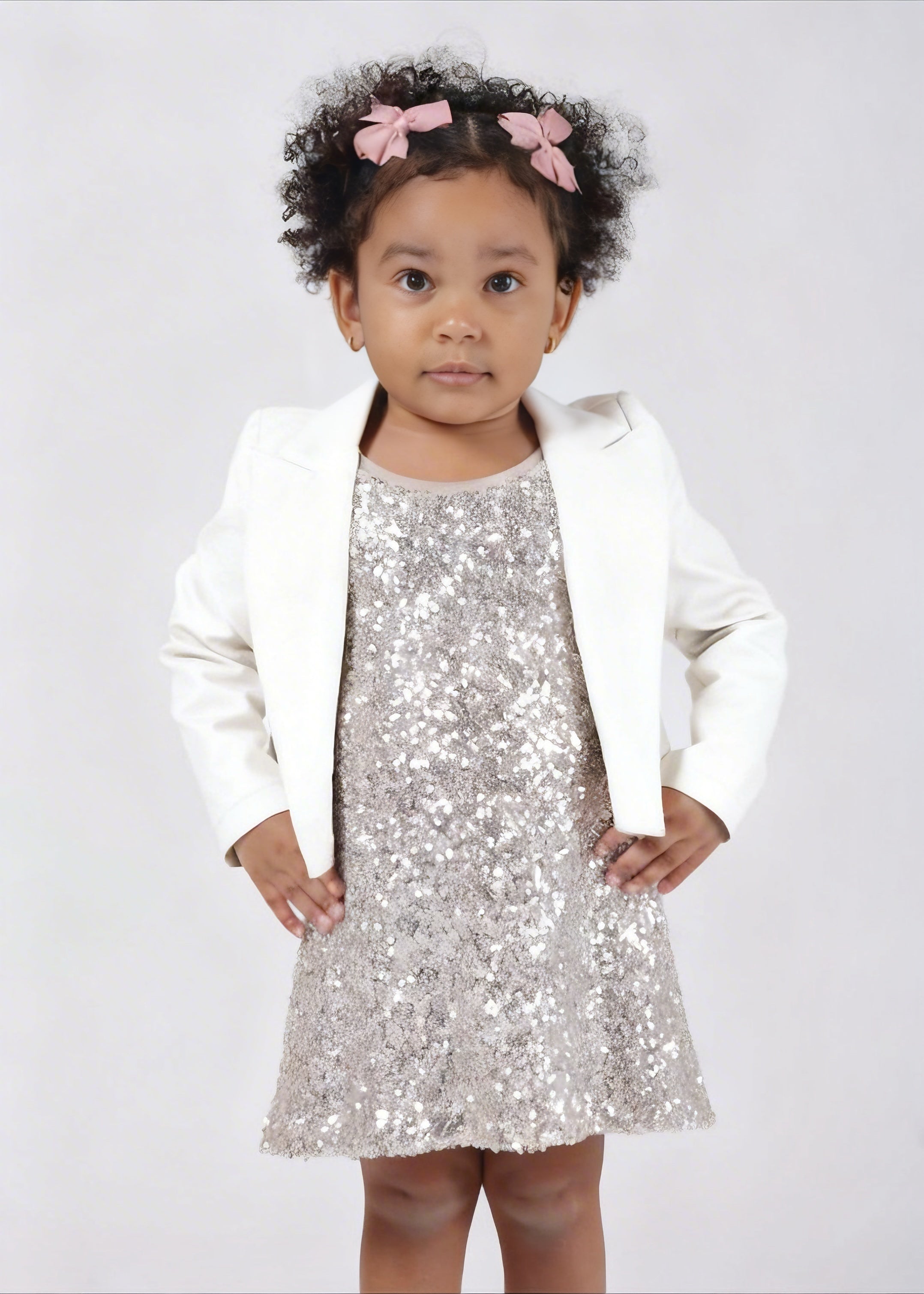 JANICE - Giacca lucida crop bambina