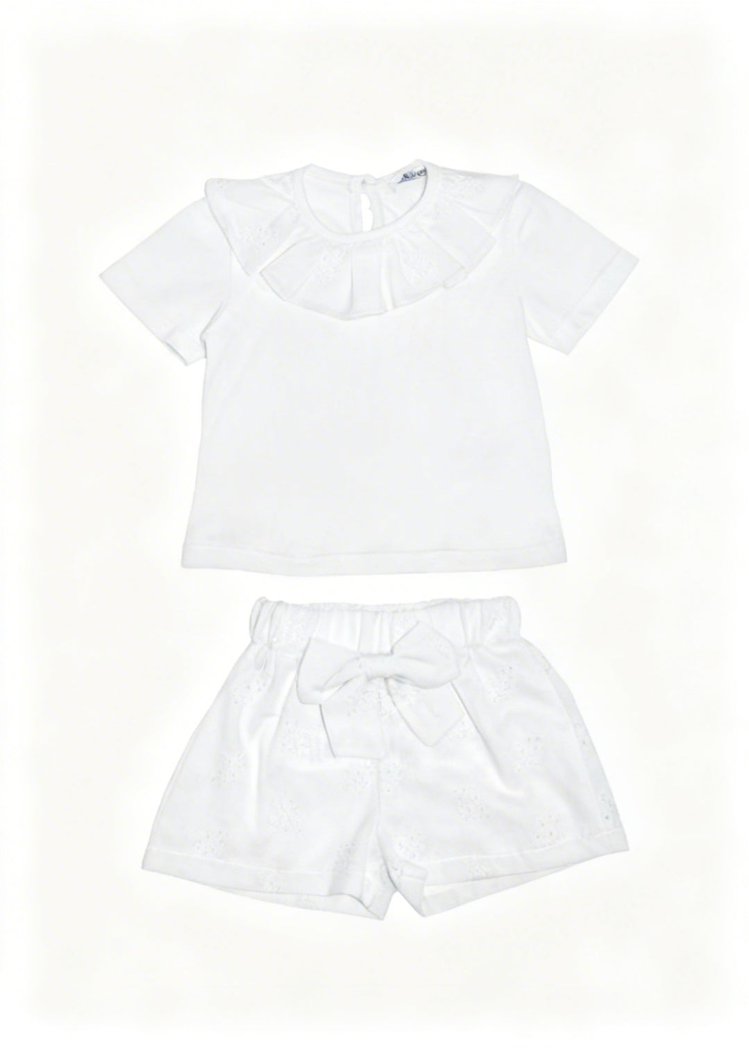 JANICE - OUTFIT COMPLETO - T-shirt con short in pizzo neonata - bambina