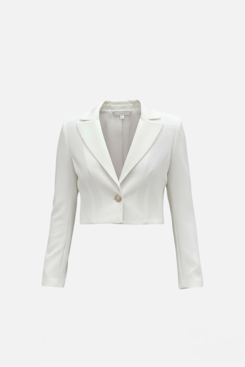 FUN FUN - COUTURE - Giacca bianca crop con bottone gioiello bambina