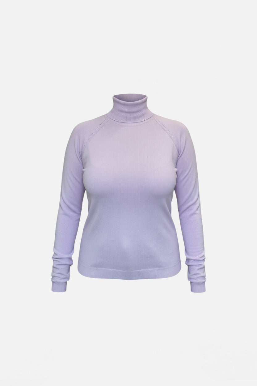 TEE TIME - Dolcevita lilla in lana rasata donna