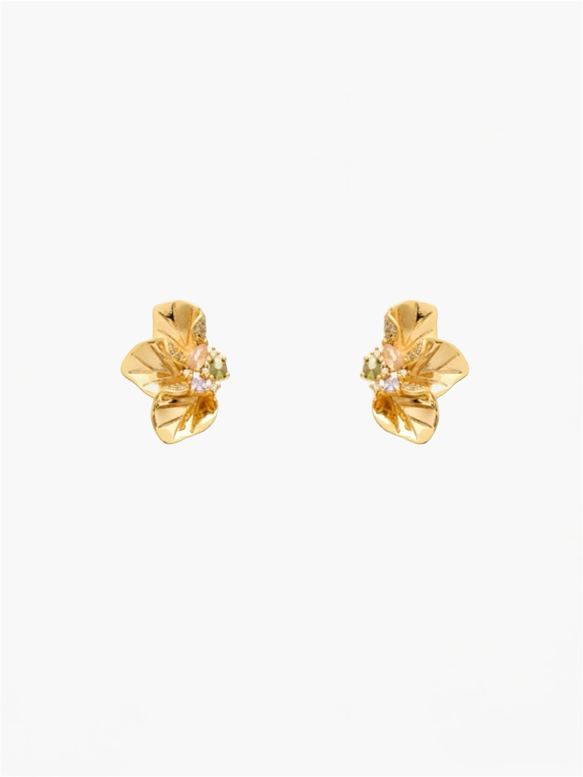 NALI - Orecchini HALF FLOWERS con pietre