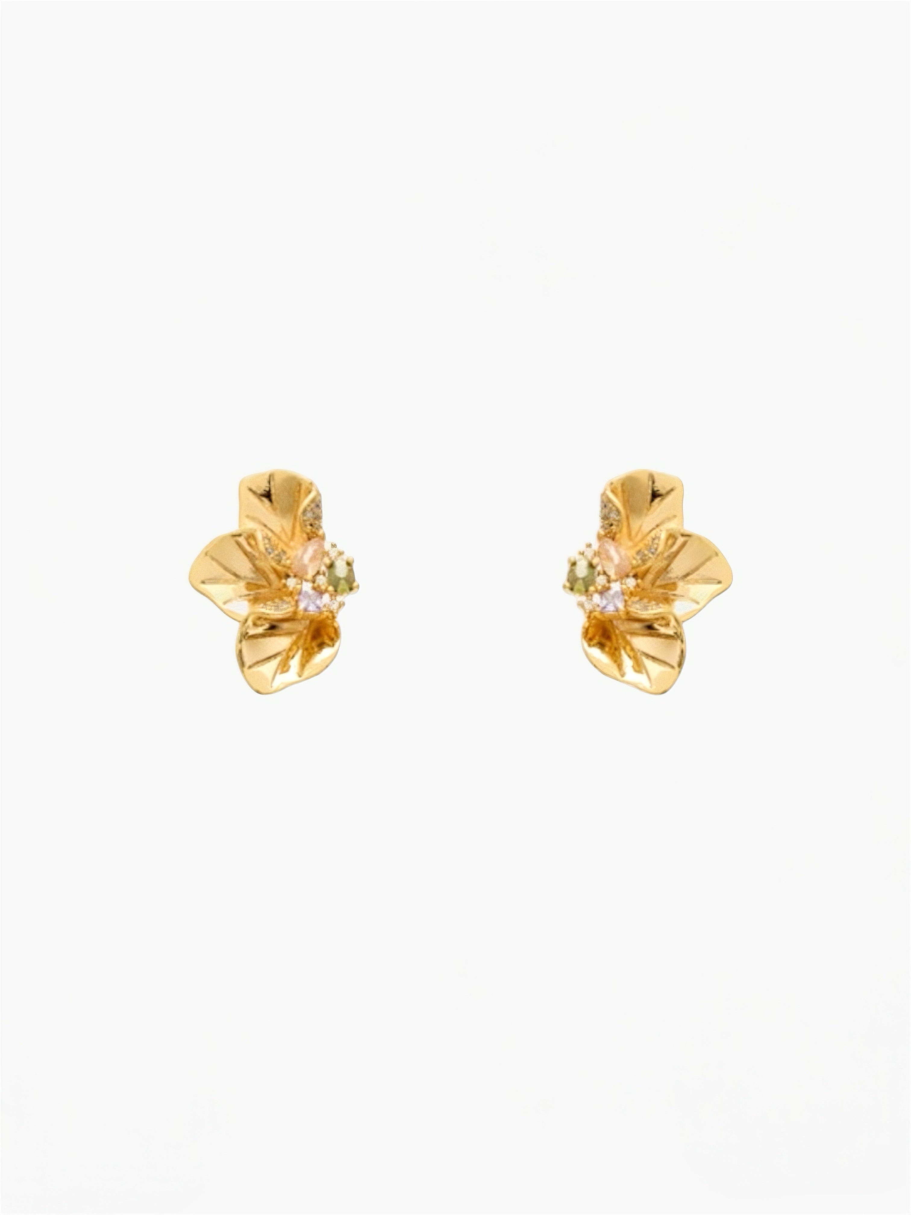 NALI - Orecchini HALF FLOWERS con pietre