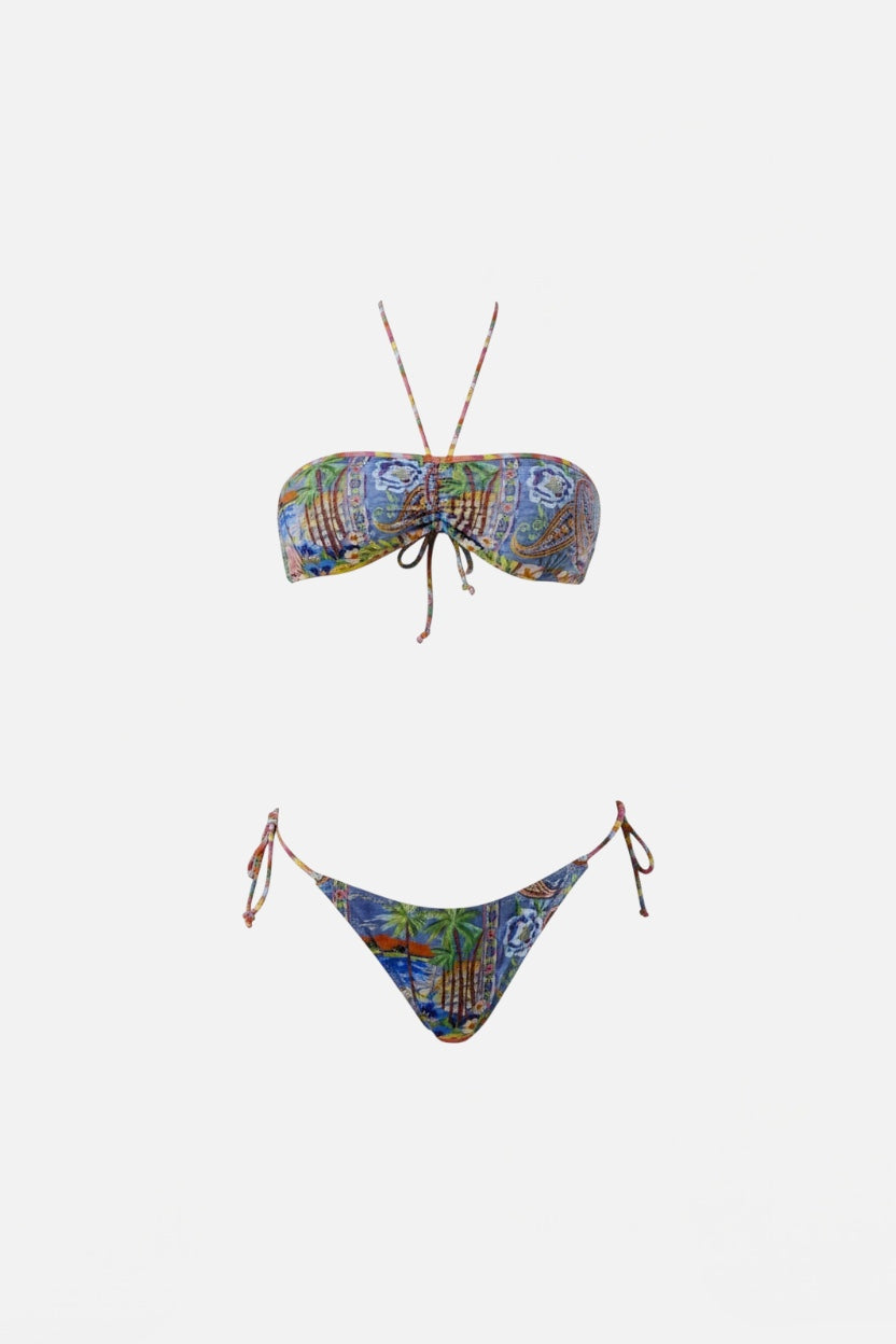 4GIVENESS - Bikini fascia con slip regolabile DENIM MEXICAN donna