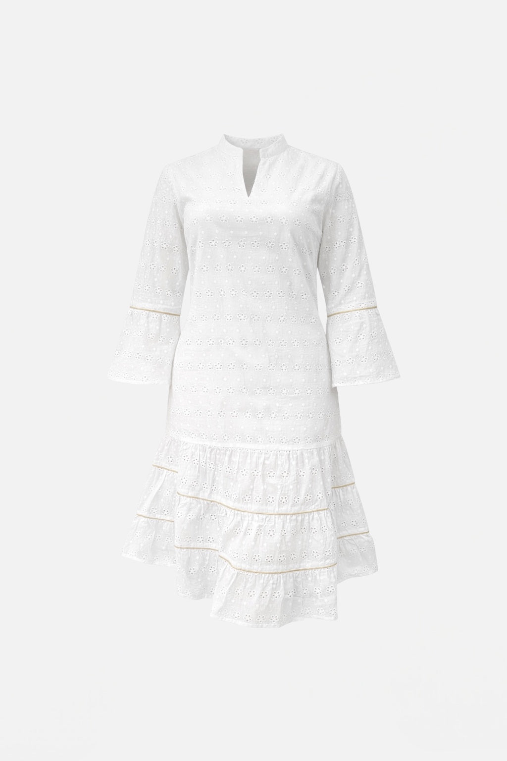 FATTORE C - Kaftano bianco in pizzo san gallo donna