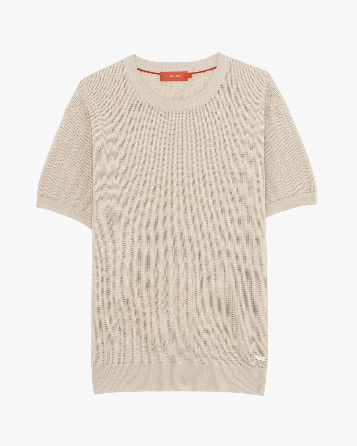 GIANNI LUPO - T-Shirt in filo traforata uomo