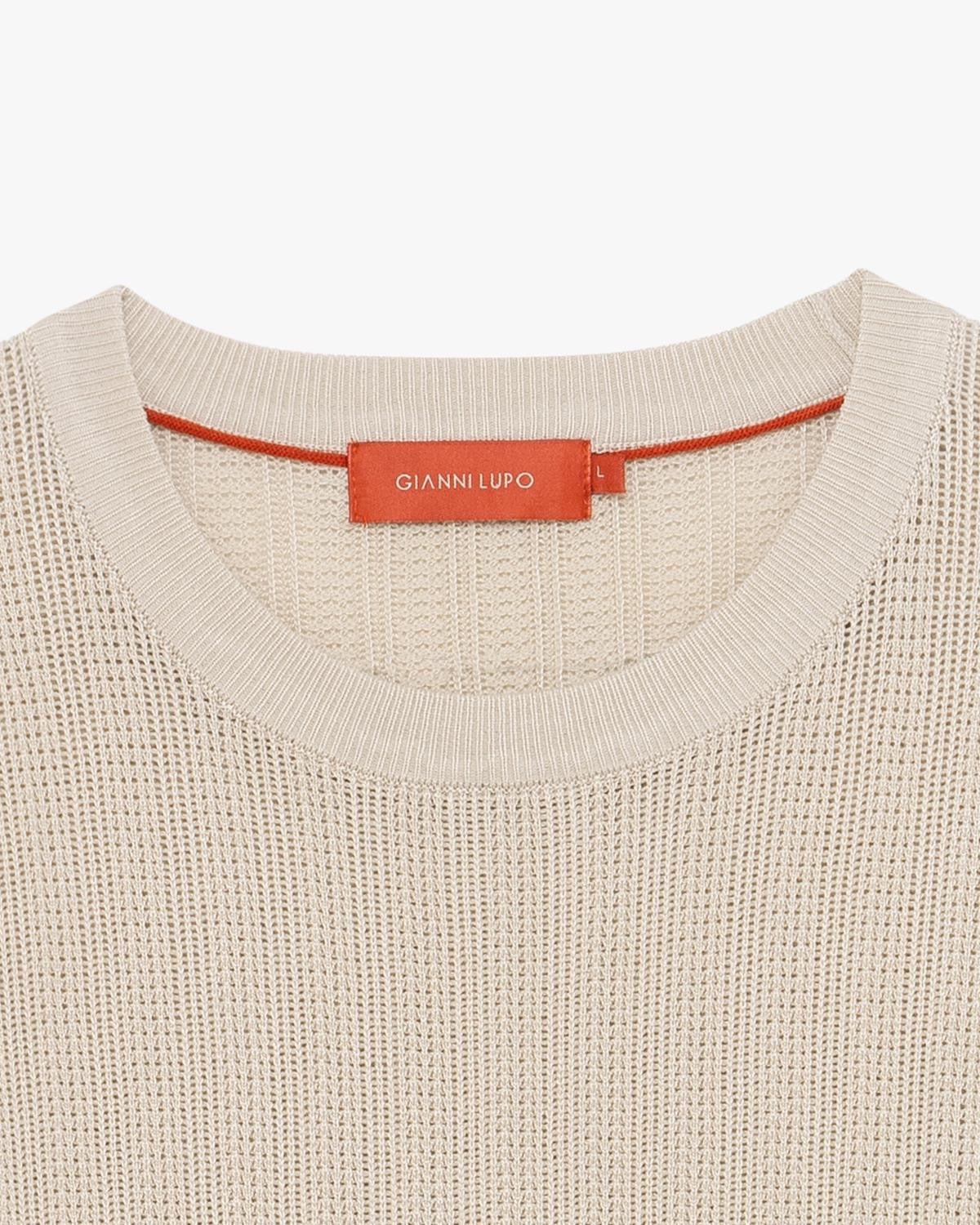GIANNI LUPO - T-Shirt in filo traforata uomo