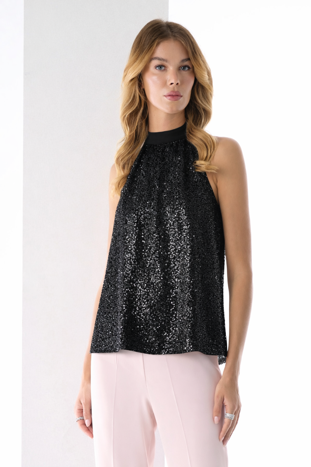 JE-NE - Top in paillettes donna