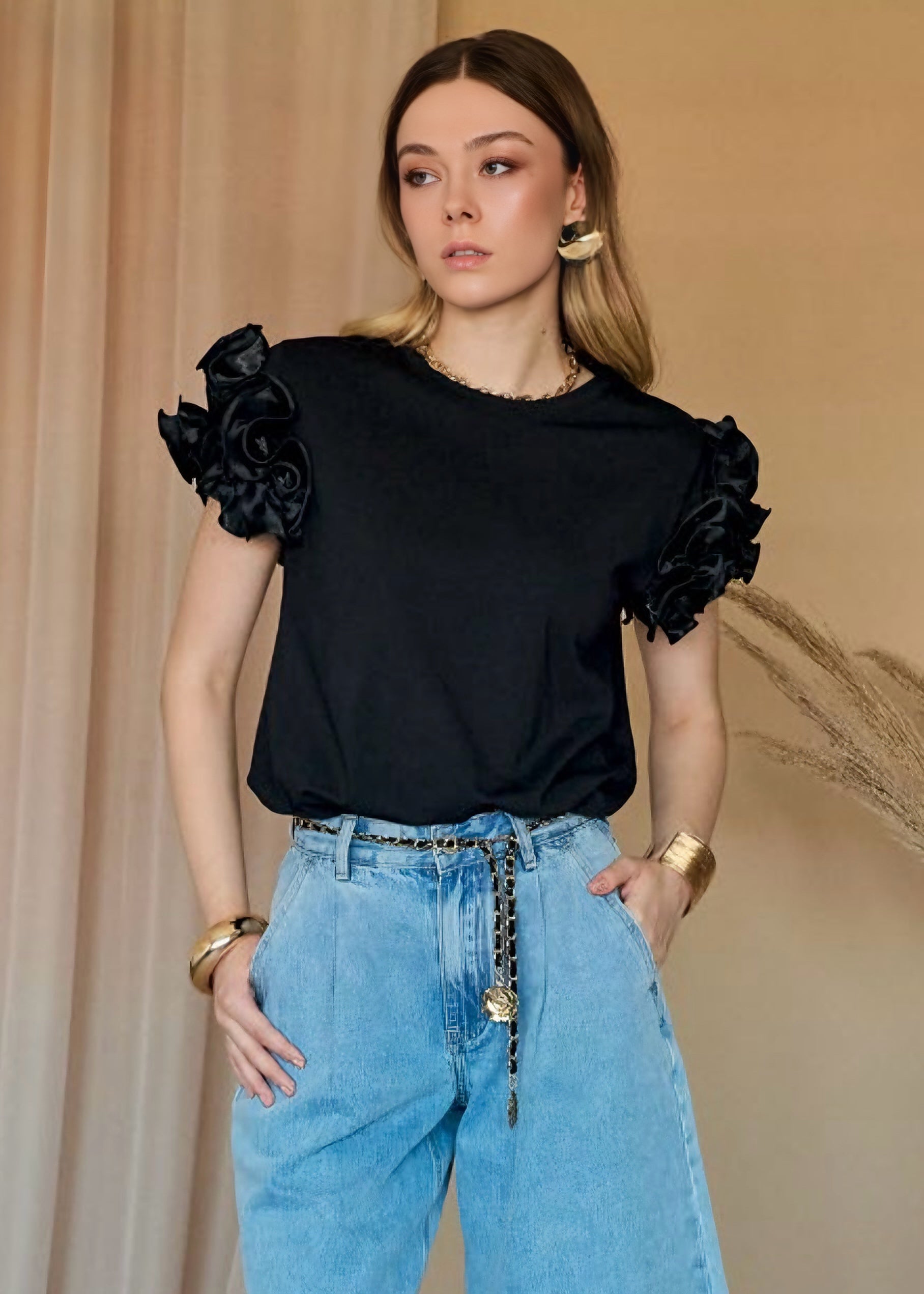 INFLUENCER - T-shirt con rouge donna