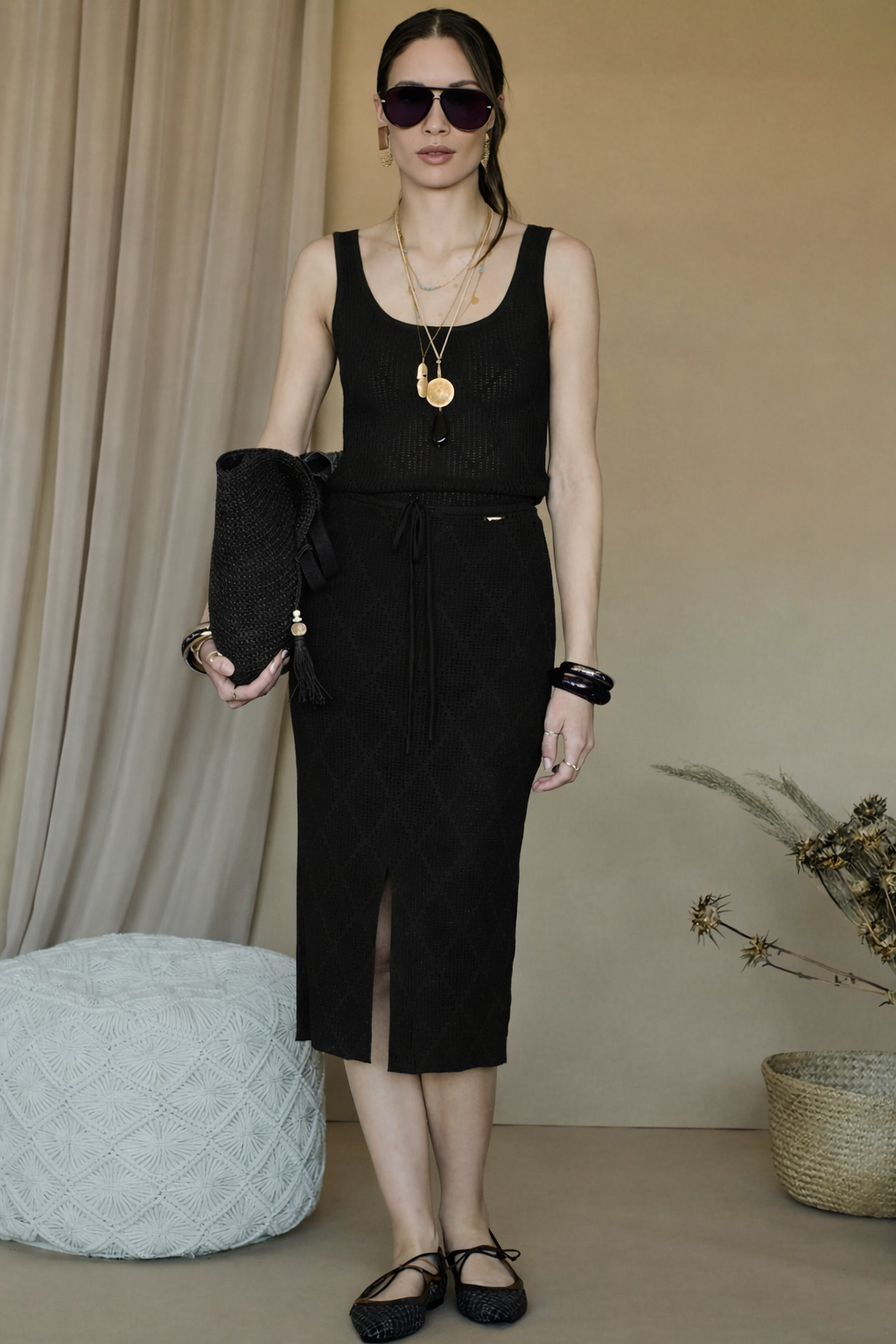 INFLUENCER - Gonna longuette in maglia donna