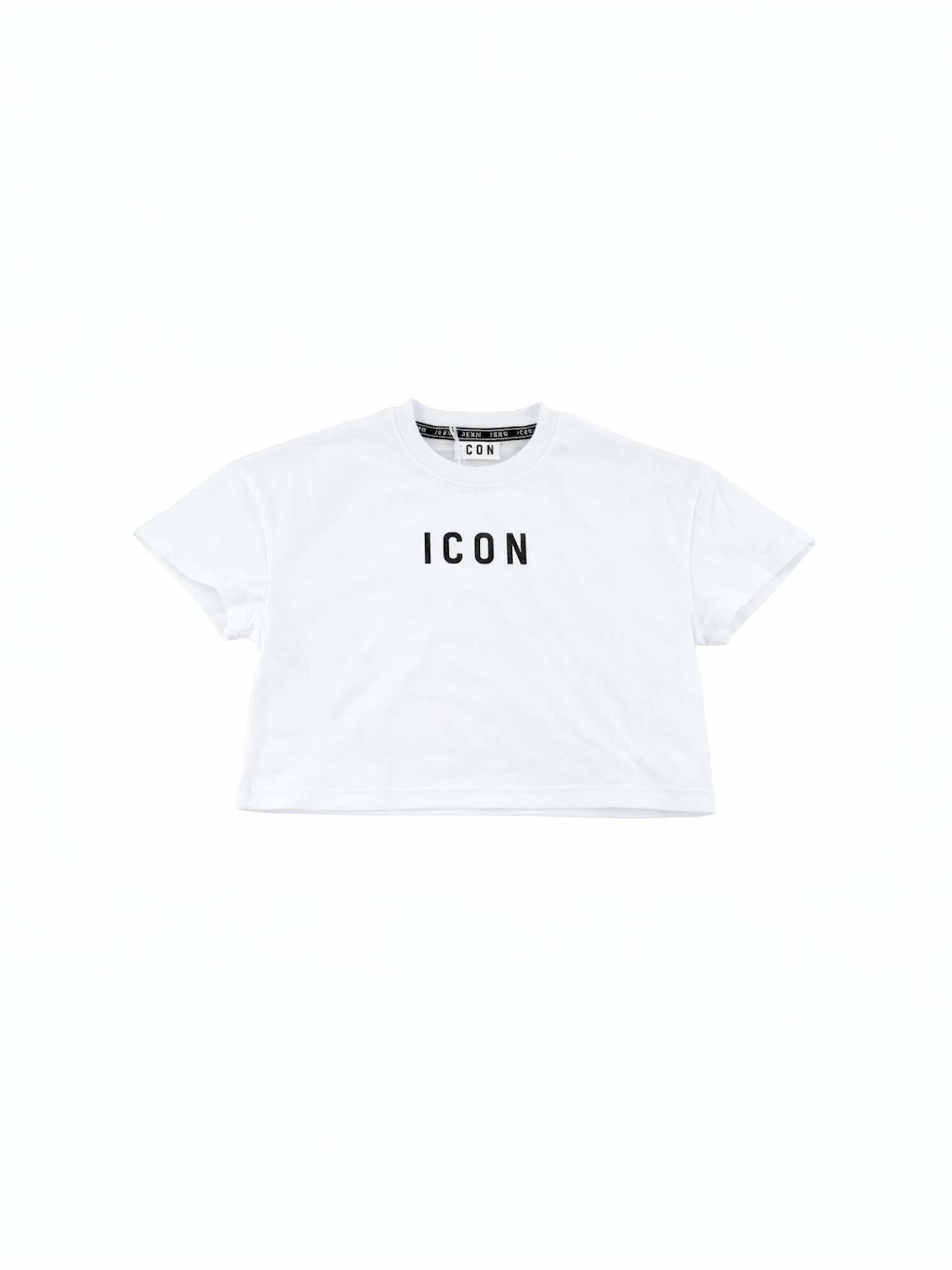 ICON - T-shirt crop over con maxi logo sul retro bambina