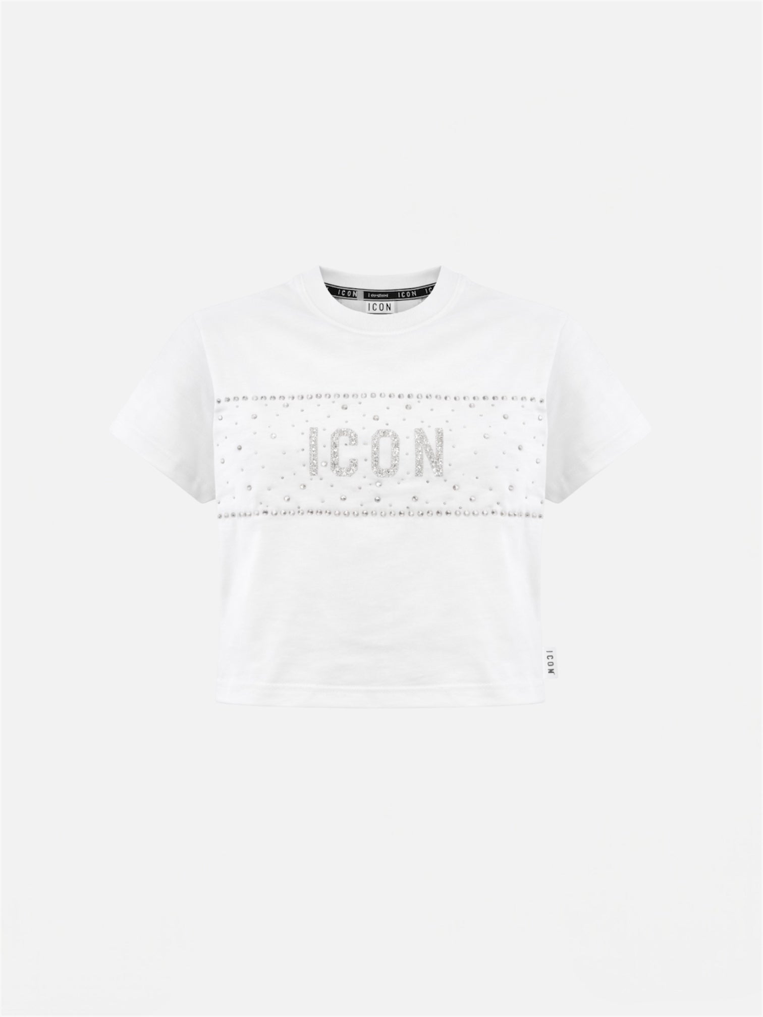 ICON - T-shirt crop con strass bambina - ragazza