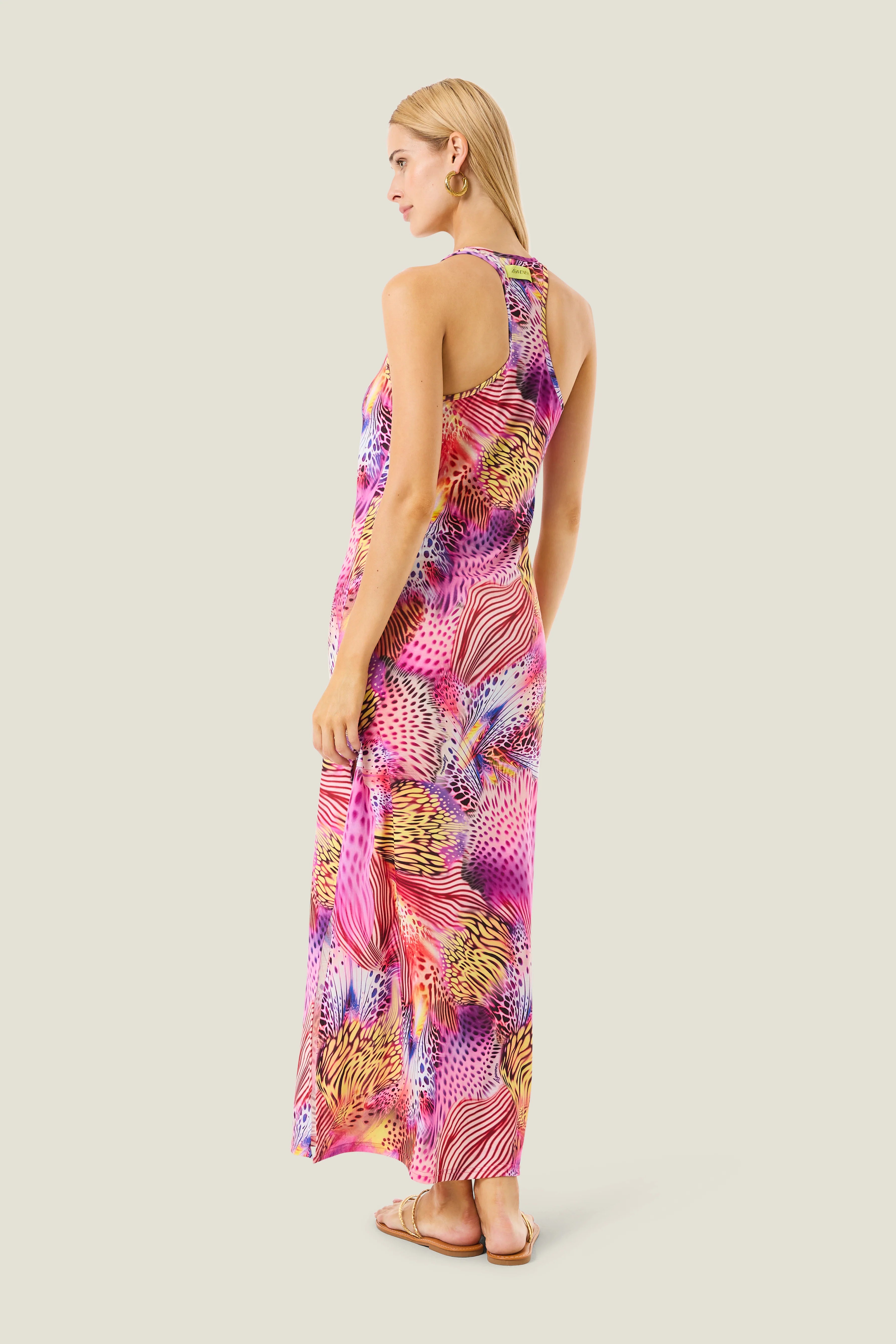 4GIVENESS - Vestito lungo PINK BUTTERFLY donna