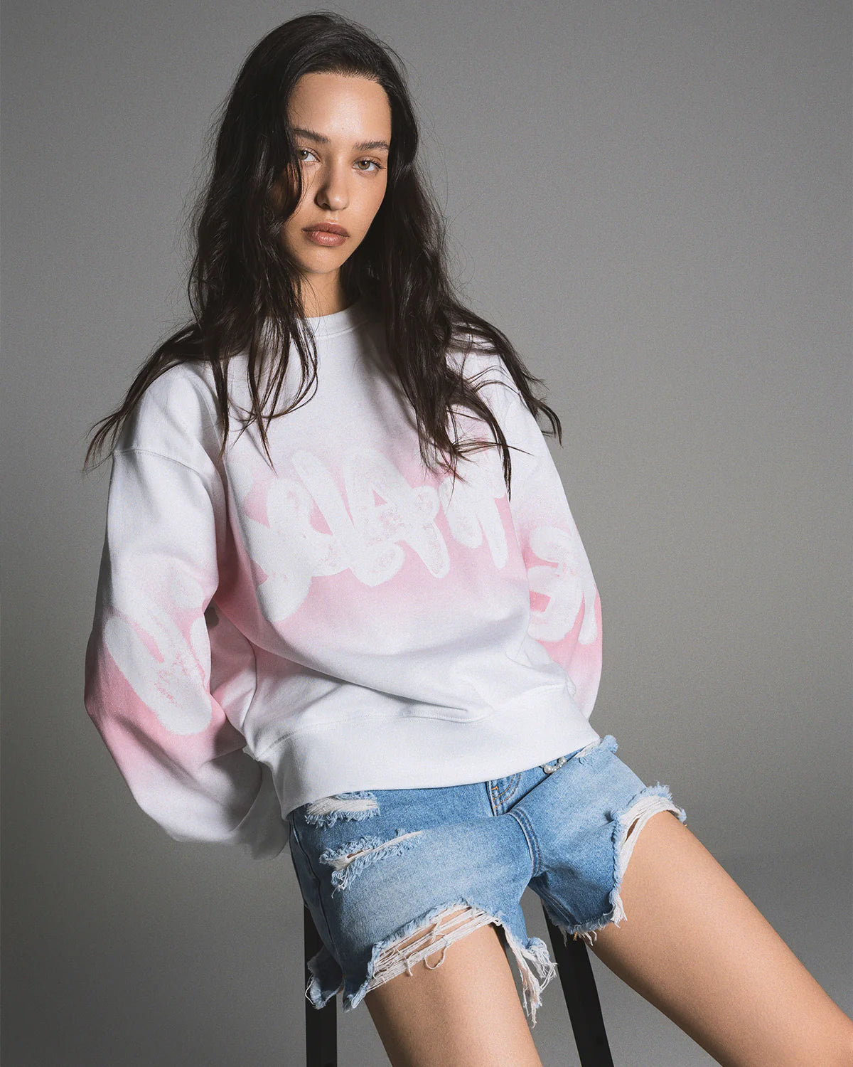 DISCLAIMER - Felpa con cappuccio e logo lurex donna