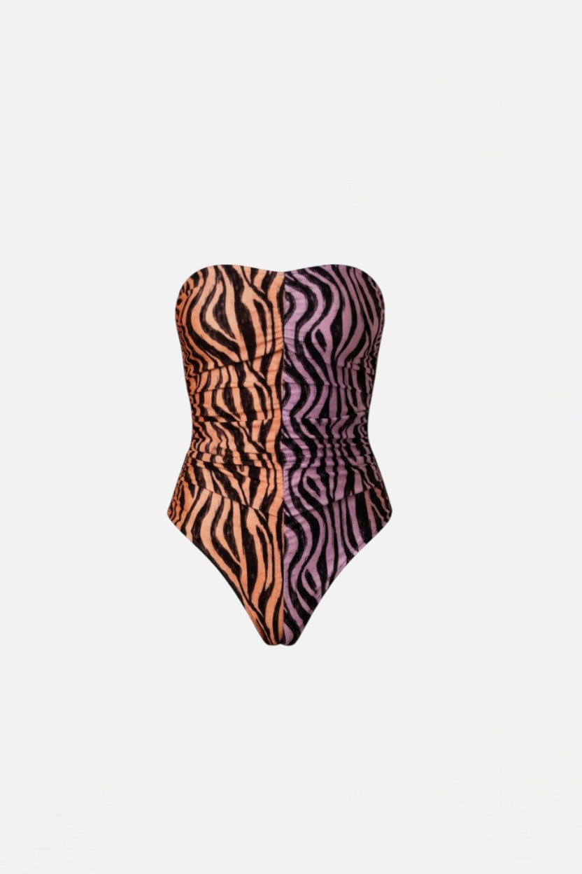 F**K - Monokini drappeggiato ZEBRA donna