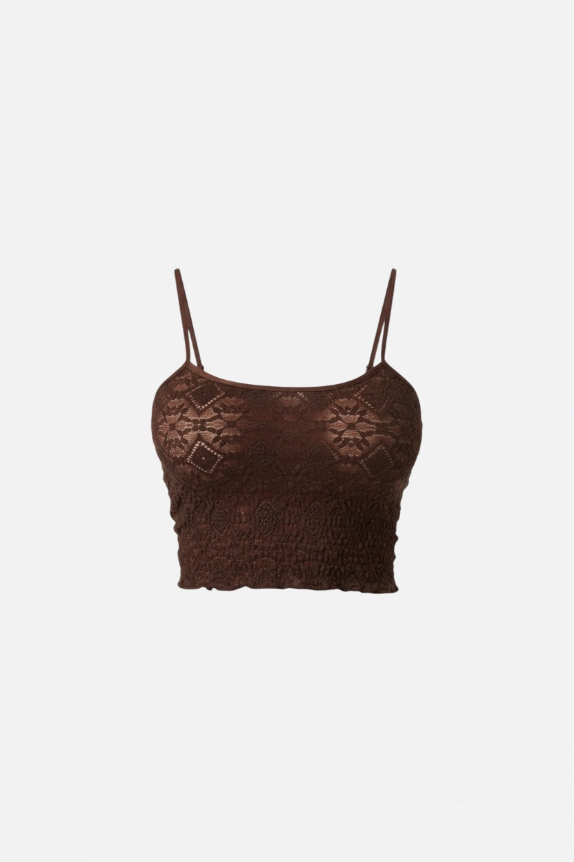 F**K - Top crop PIZZO donna