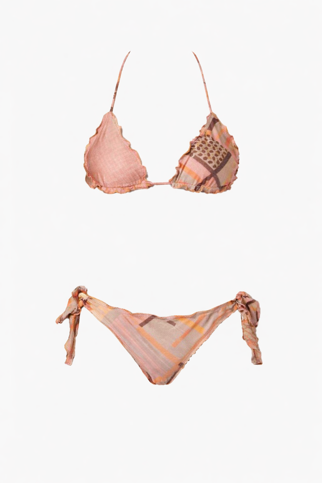 F**K - Bikini triangolo con slip regolabile BROWN donna
