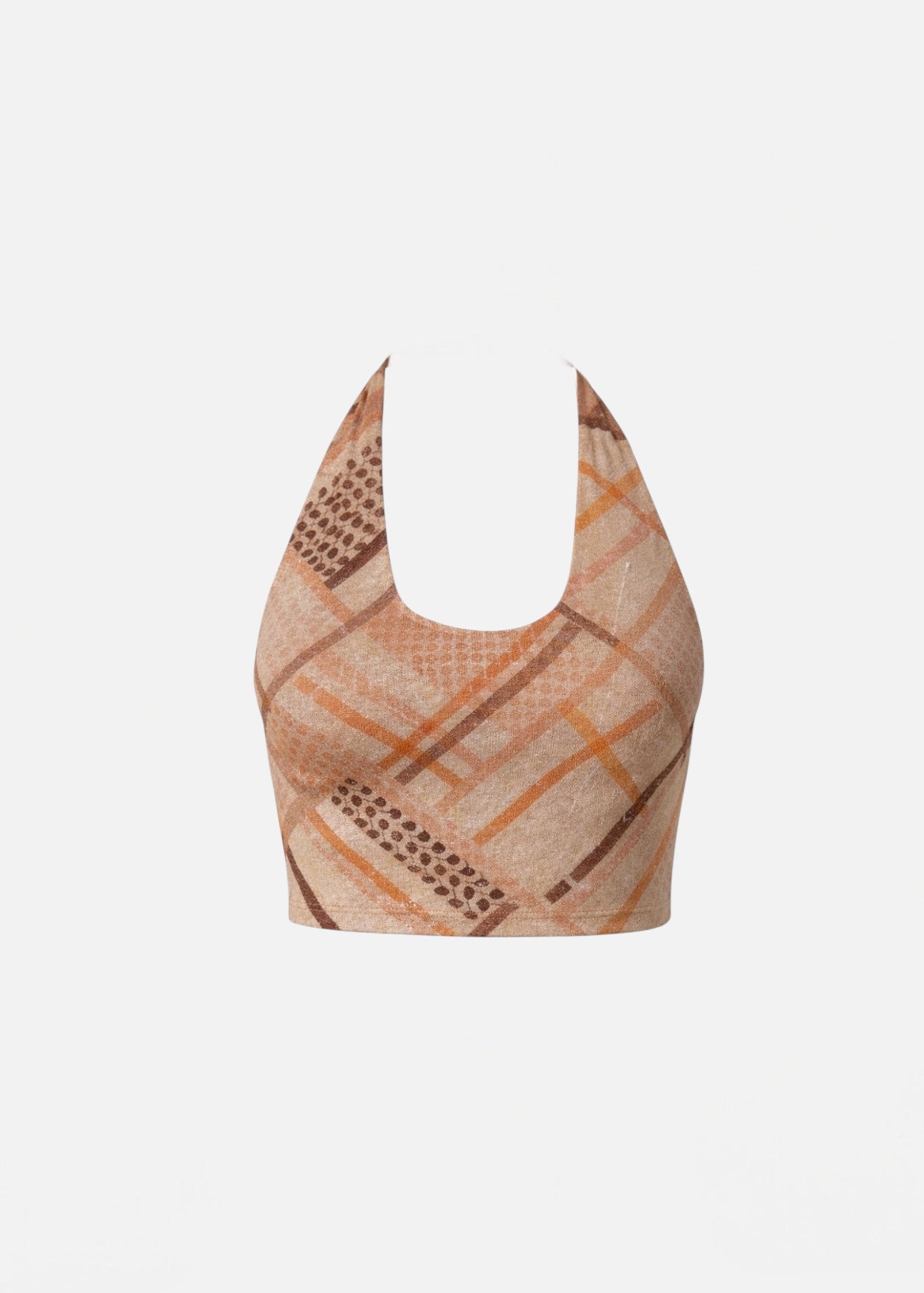F**K - Top con allaccio al collo BROWN donna