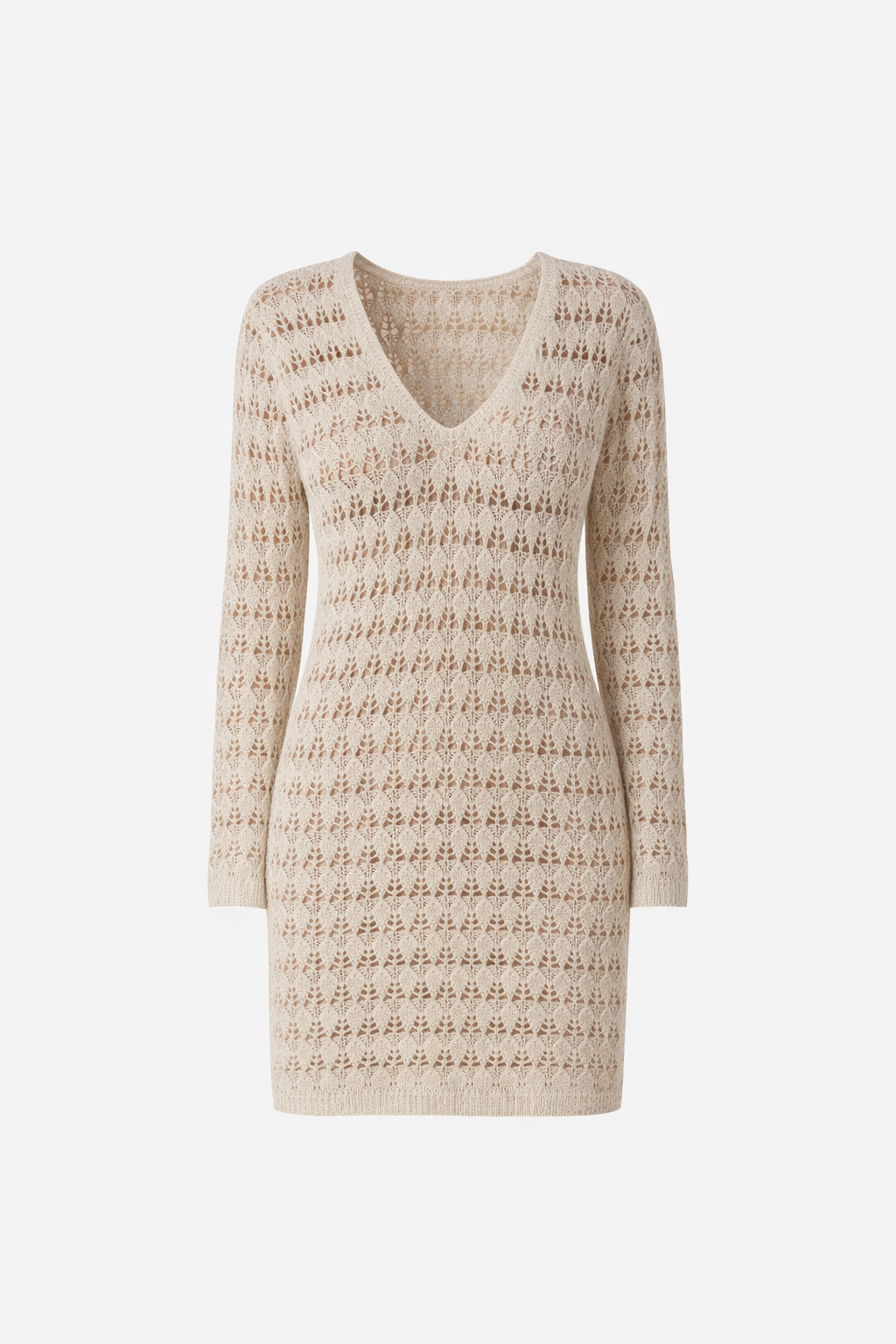 F**K - Vestito corto CROCHET con manica lunga donna