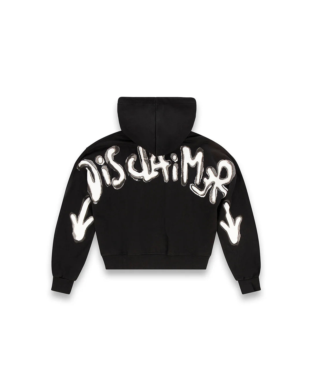 DISCLAIMER - Felpa crop con cappuccio e logo sul retro donna