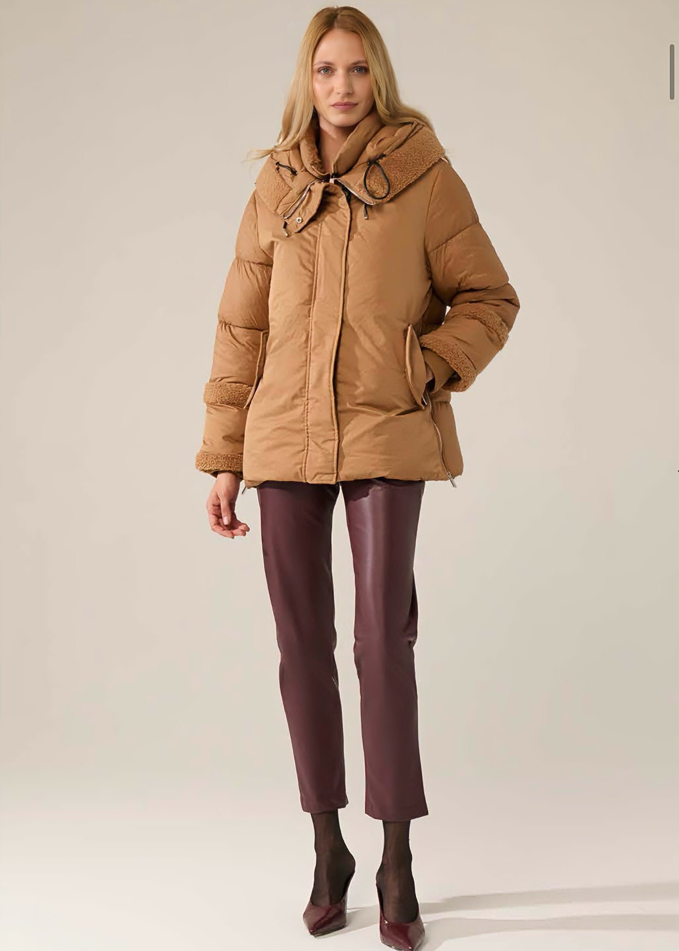 JE-NE - Pantalone a sigaretta in ecopelle donna