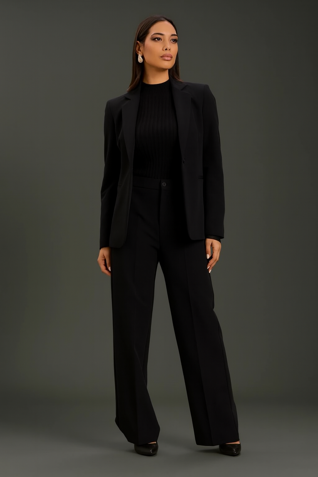 TAKE TWO - Tailleur con giacca monopetto e pantalone a palazzo donna